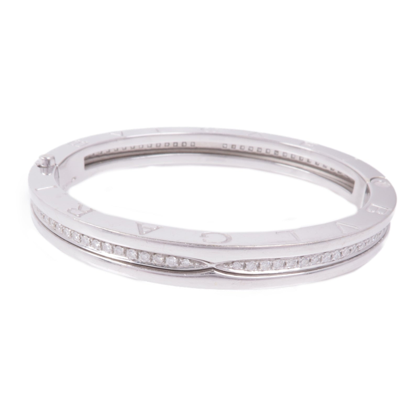 BVLGARI 18K白金B-zero1 Bracelet鑽石手鐲