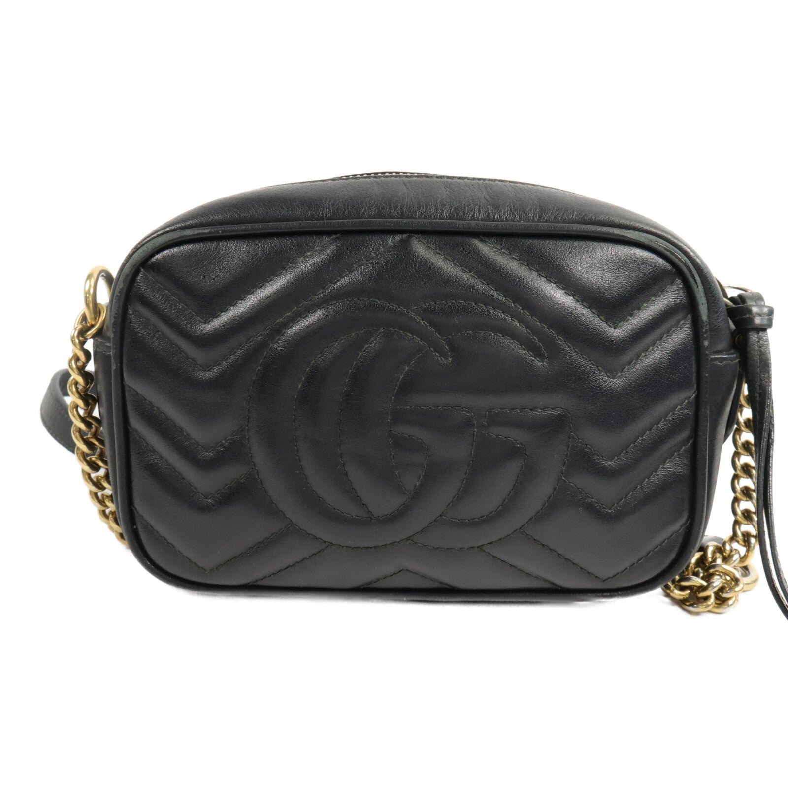 GUCCI 牛皮皮革GG Marmont Mini鏈帶肩背袋