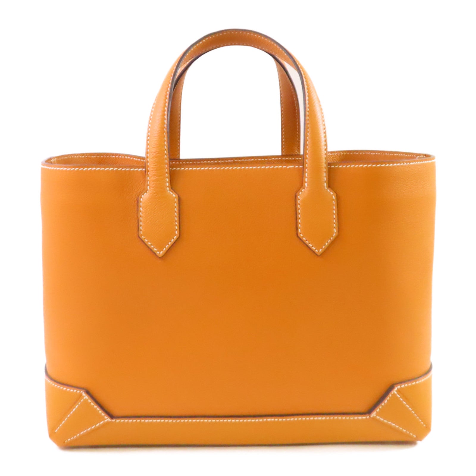HERMES Epsom皮革/Evercolor皮革Maxi Box Tote Bag銀扣手挽袋Gold金棕色
