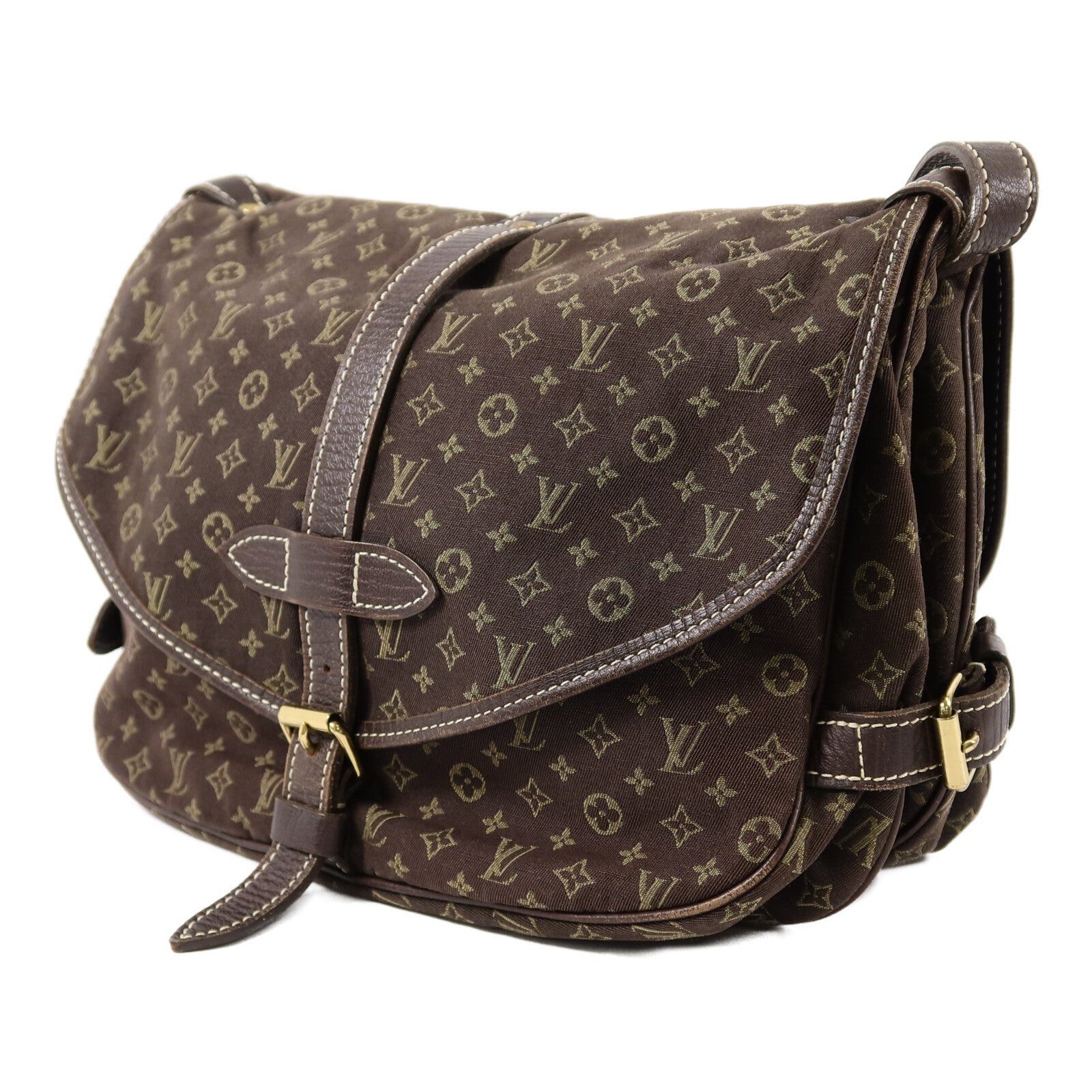 LOUIS VUITTON Monogram Mini Lin Saumur 30肩背袋
