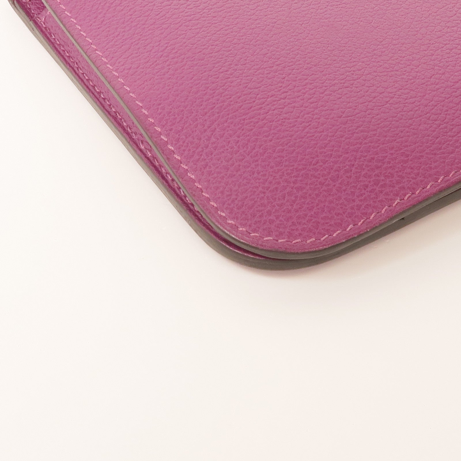 HERMES 【激減優惠】Evercolor皮革Dogon Wallet銀扣長錢包Anemone