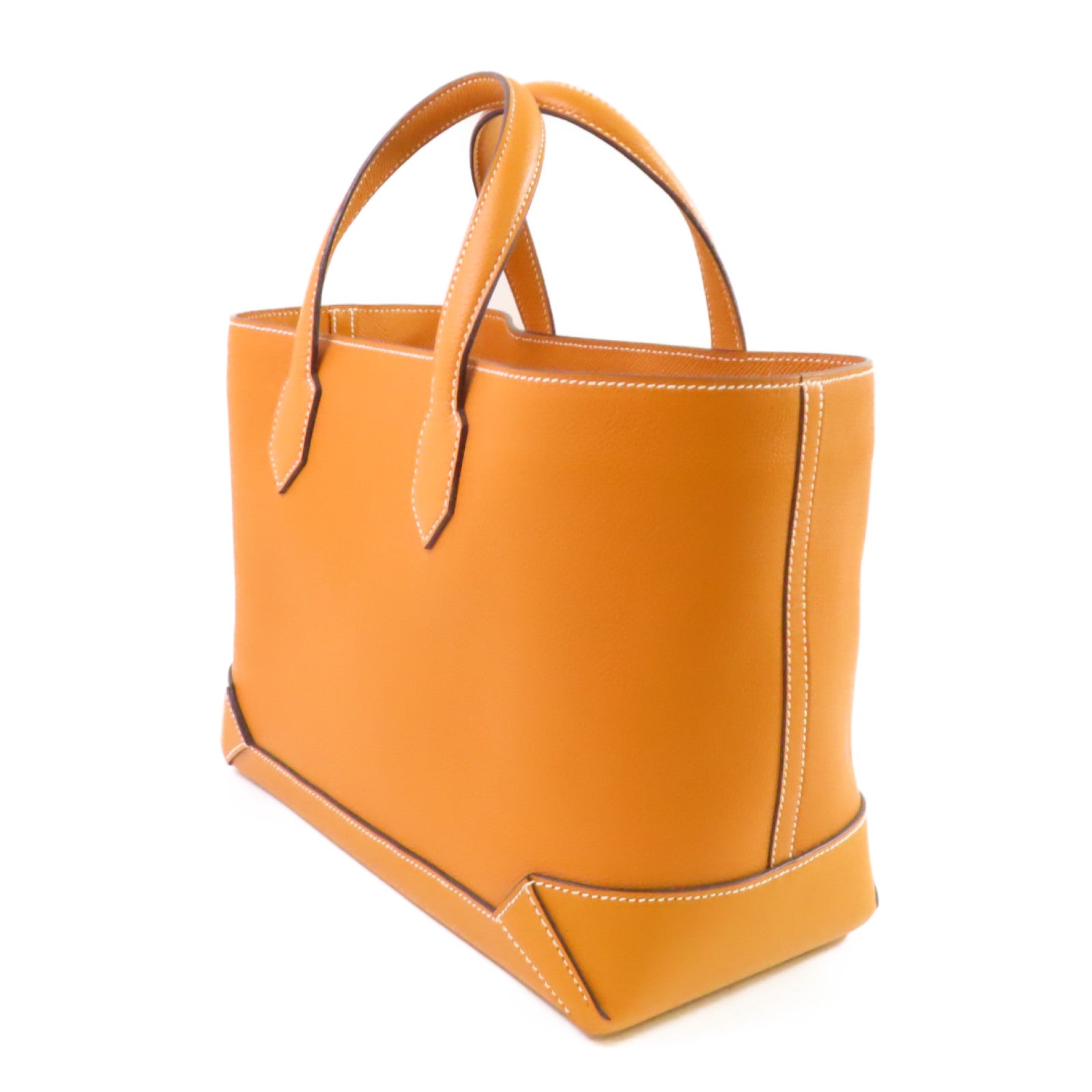 HERMES Epsom皮革/Evercolor皮革Maxi Box Tote Bag銀扣手挽袋Gold金棕色