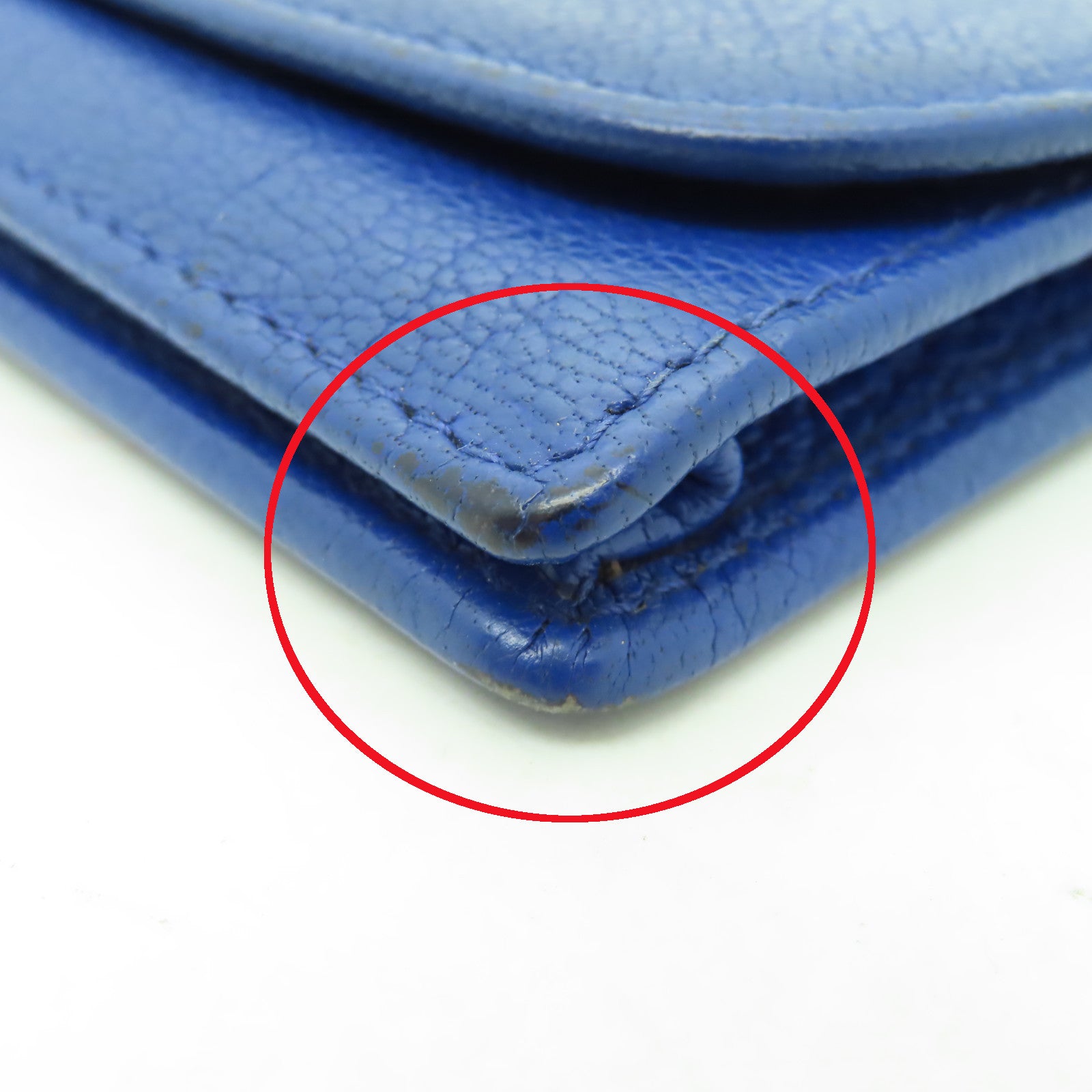 Miu Miu 【激減優惠】牛皮皮革Card Holder Key Ring金扣卡片套藍色