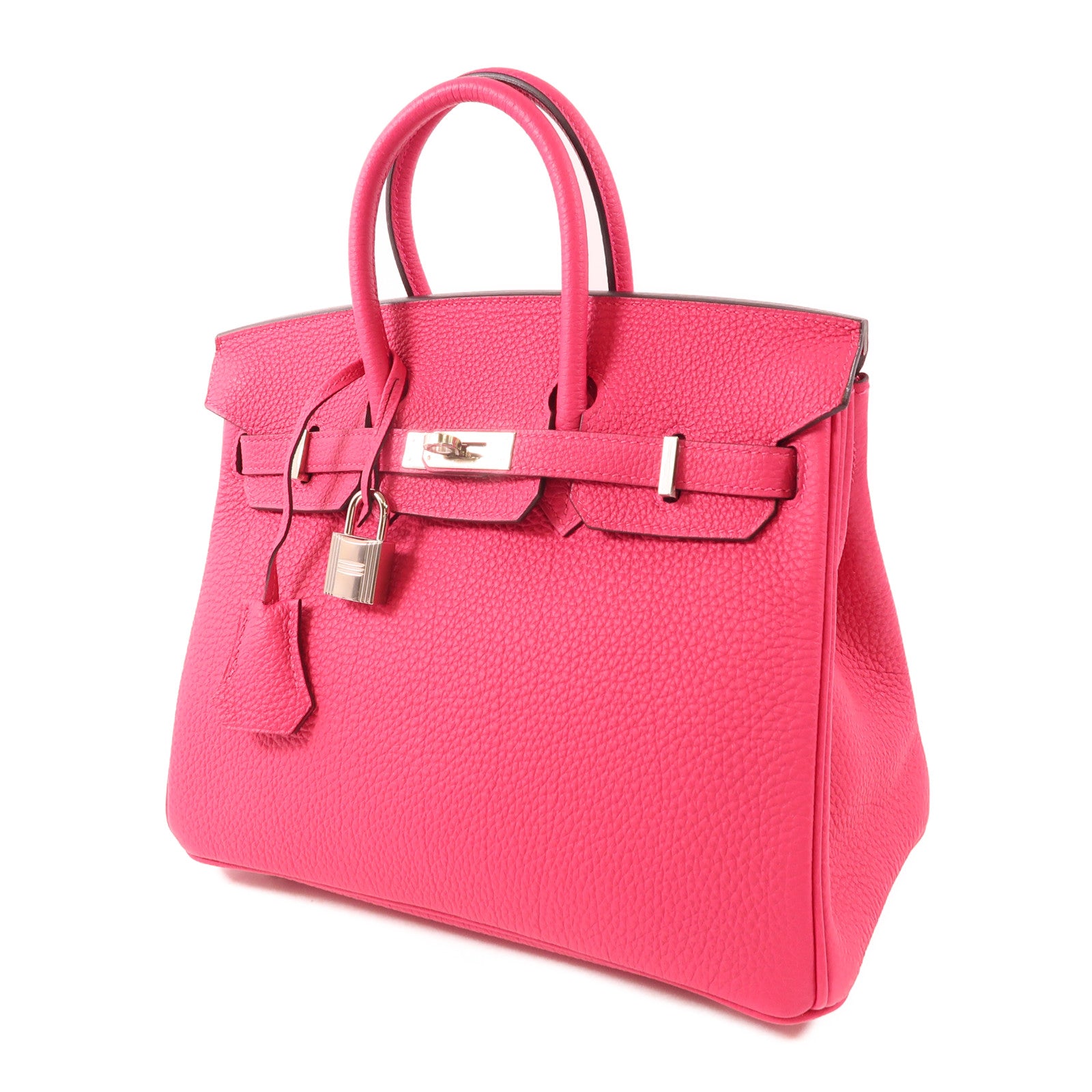 HERMES Togo皮革Birkin 25銀扣手挽袋Rose Mexico