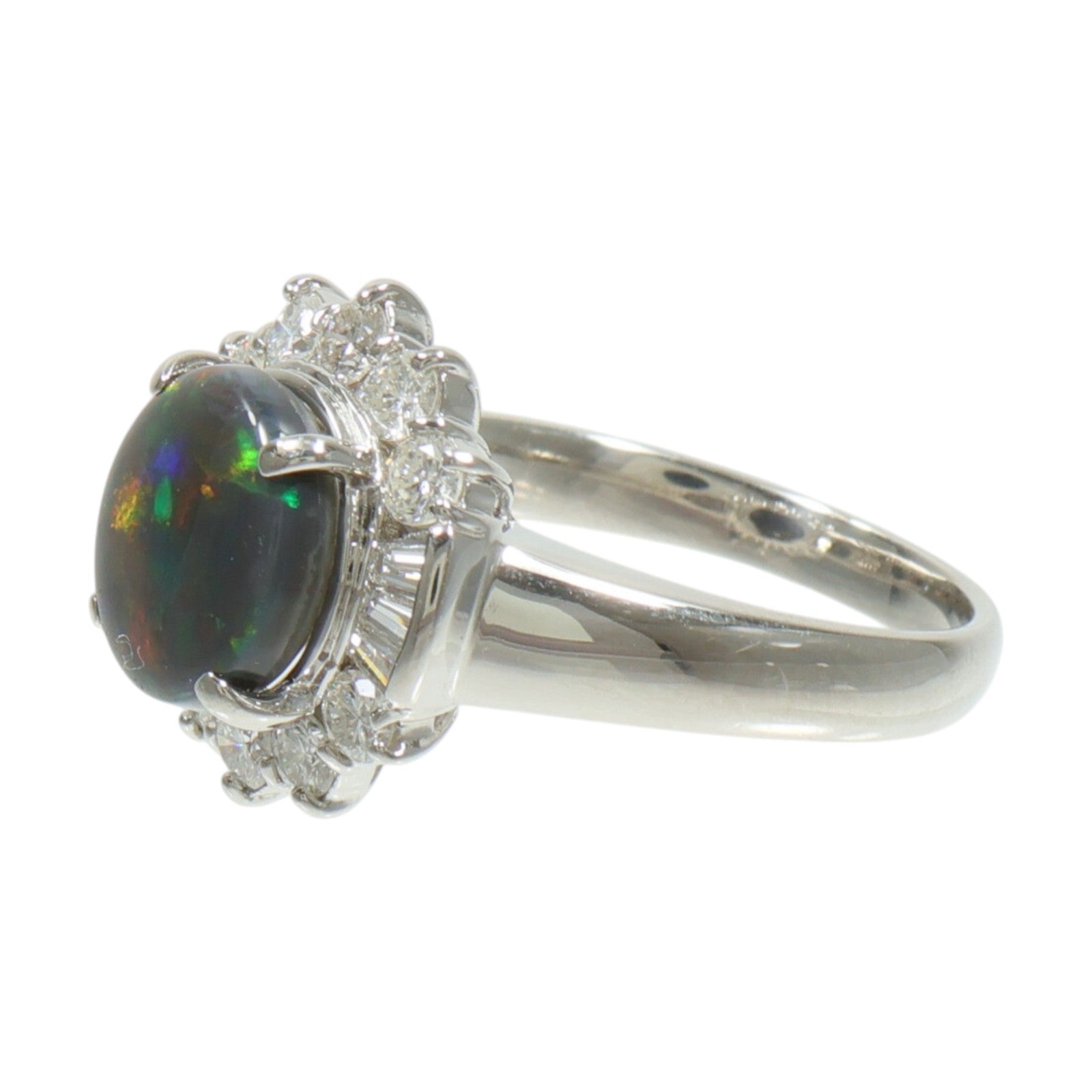 JEWELRY PT900鉑金Opal Diamond Ring蛋白石/鑽石戒指