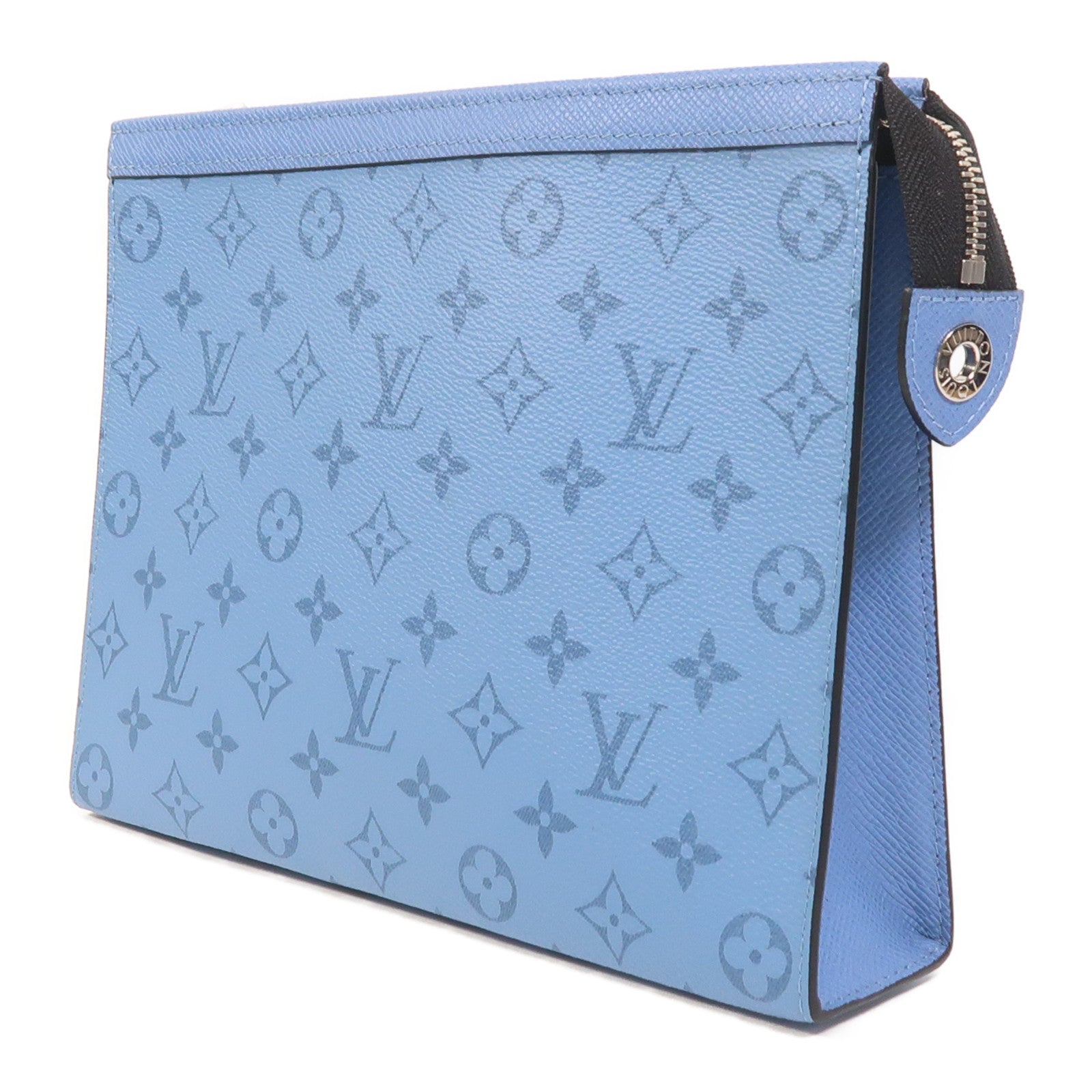 LOUIS VUITTON Taigarama Pochette Voyage MM銀扣手拿包