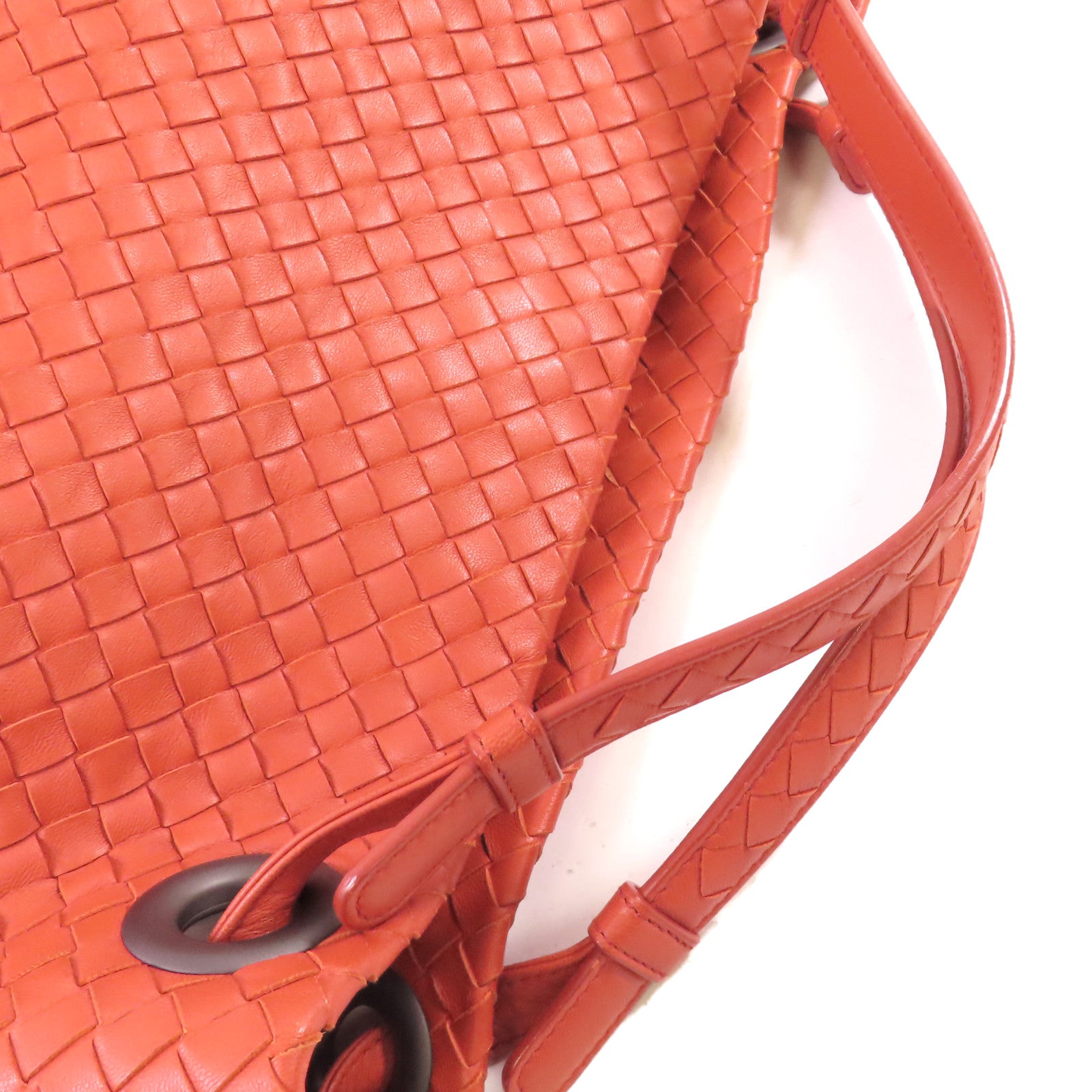 BOTTEGA VENETA 織紋皮革Tote Bag肩背袋橙色