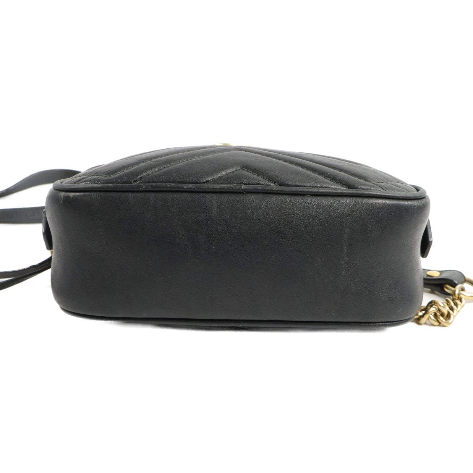 GUCCI 牛皮皮革GG Marmont Mini鏈帶肩背袋