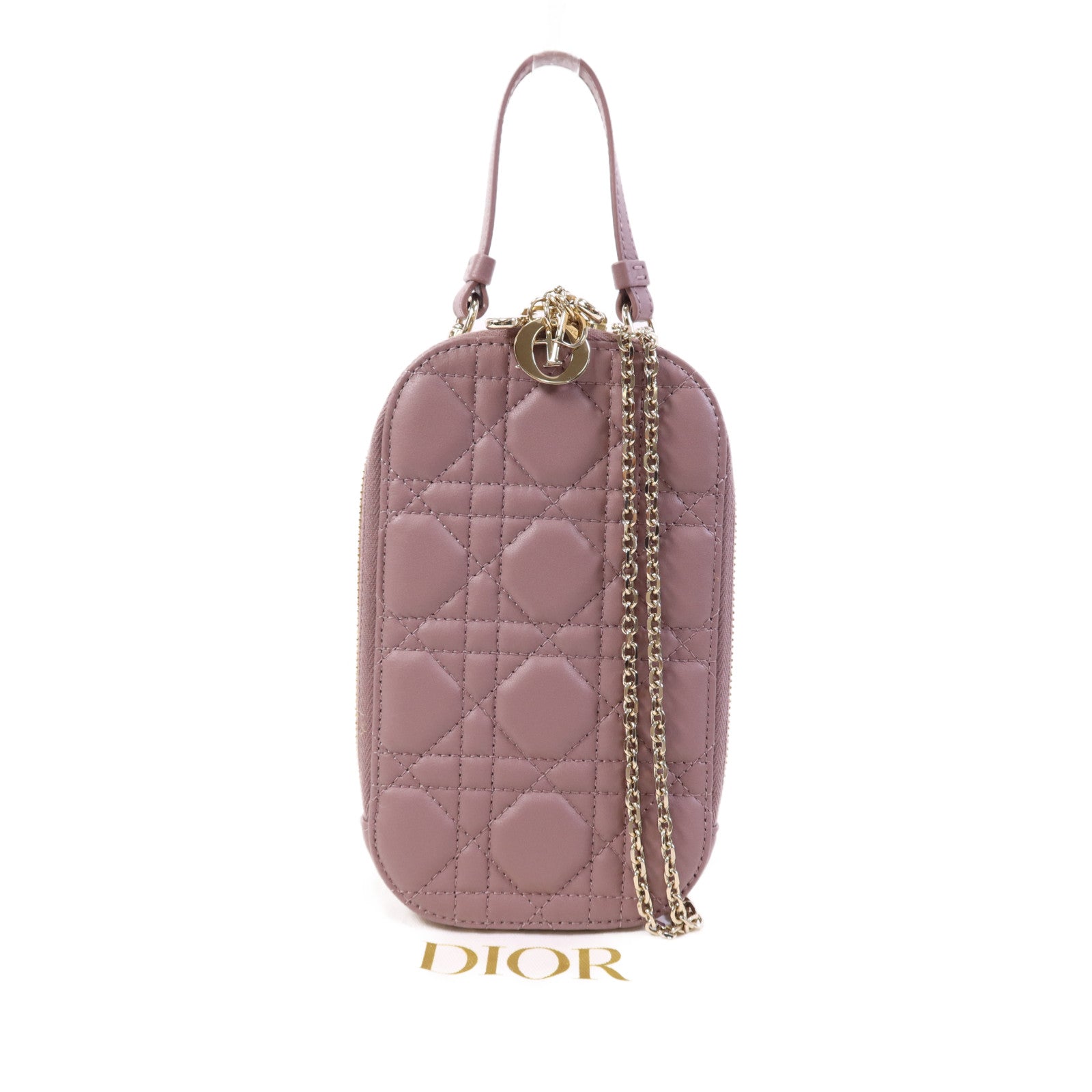 Dior 羊皮皮革Lady Dior Call'in Dior金扣鏈帶手挽肩背兩用袋