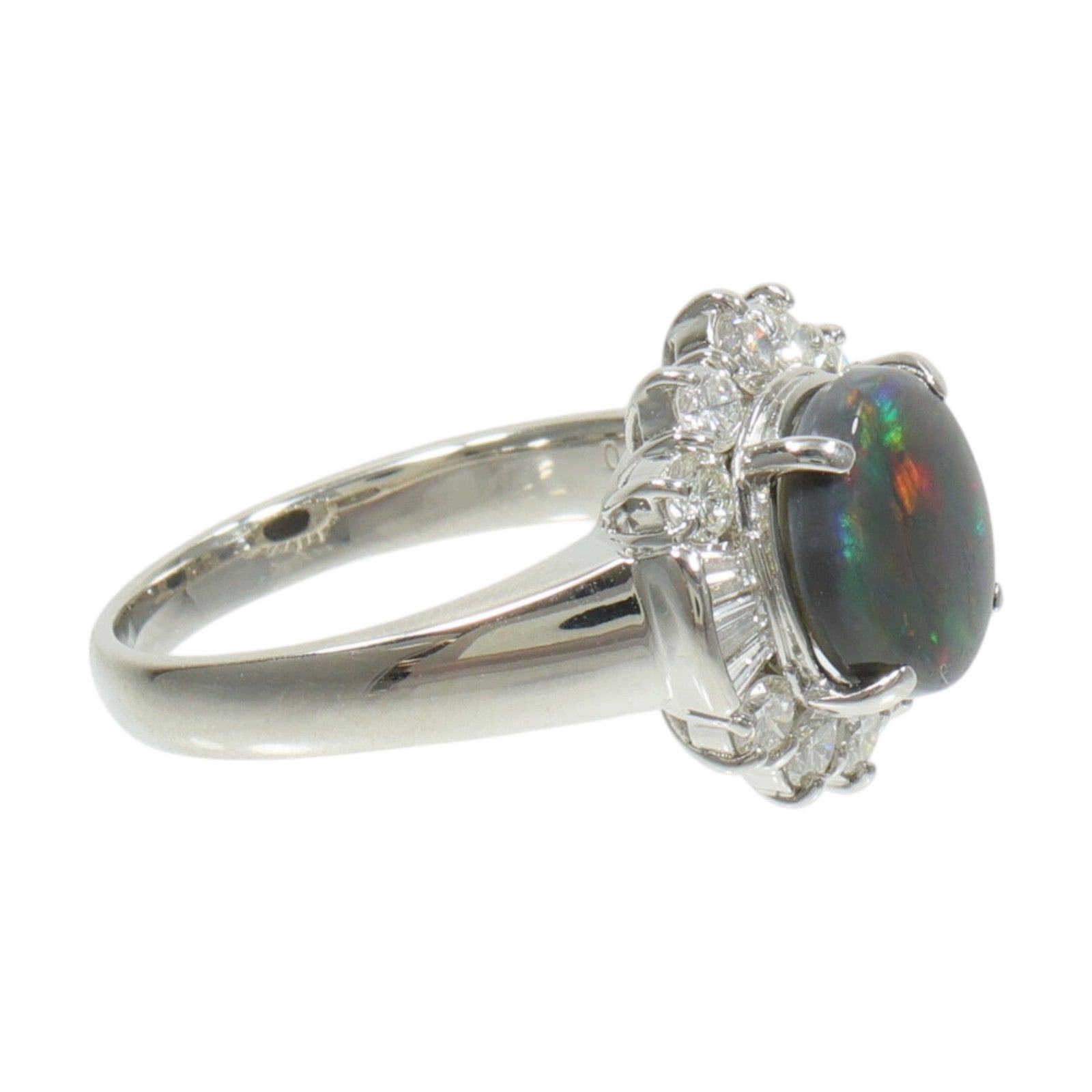 JEWELRY PT900鉑金Opal Diamond Ring蛋白石/鑽石戒指
