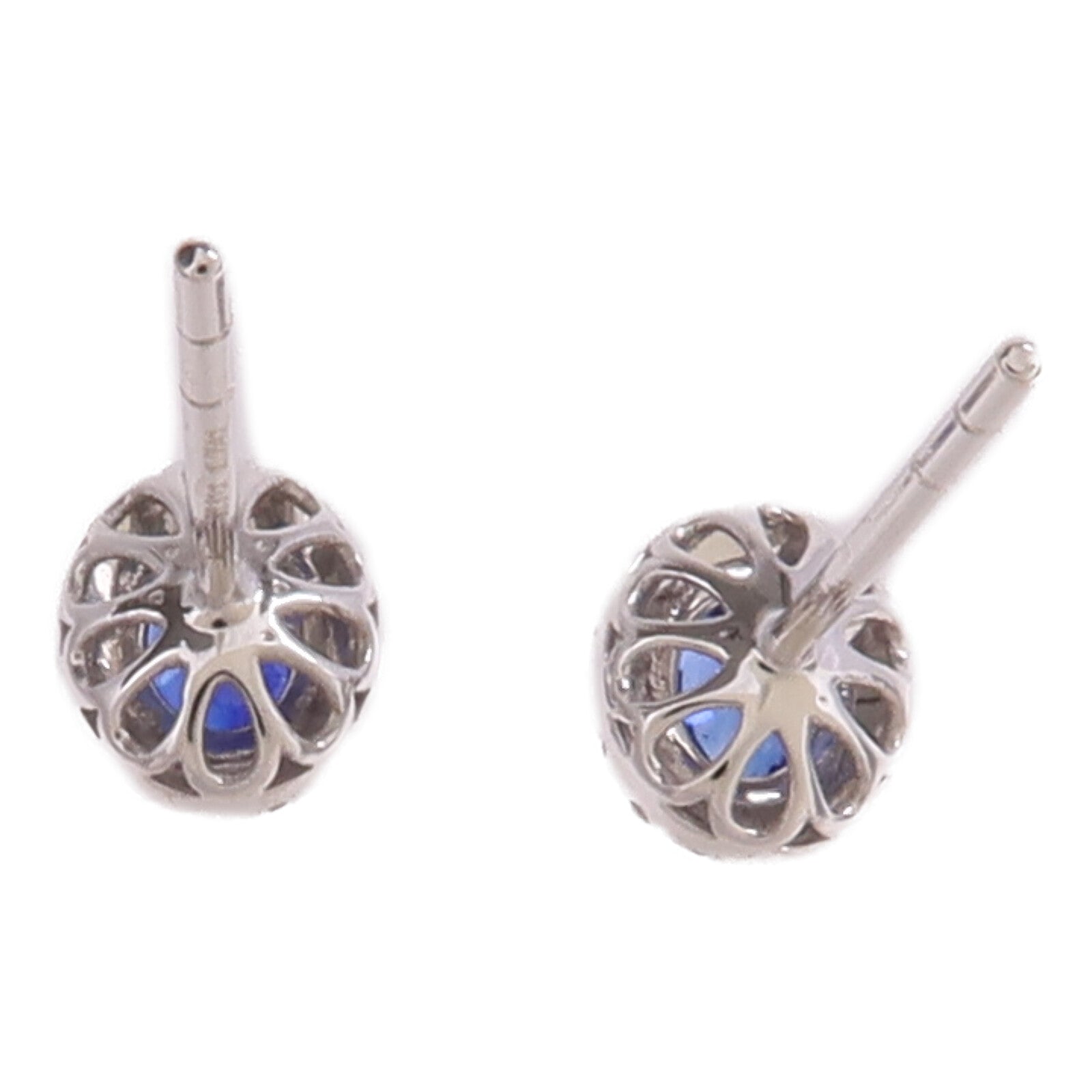 JEWELRY 【激減優惠】18K白金Sapphire Diamond Earrings藍寶石/鑽石耳環