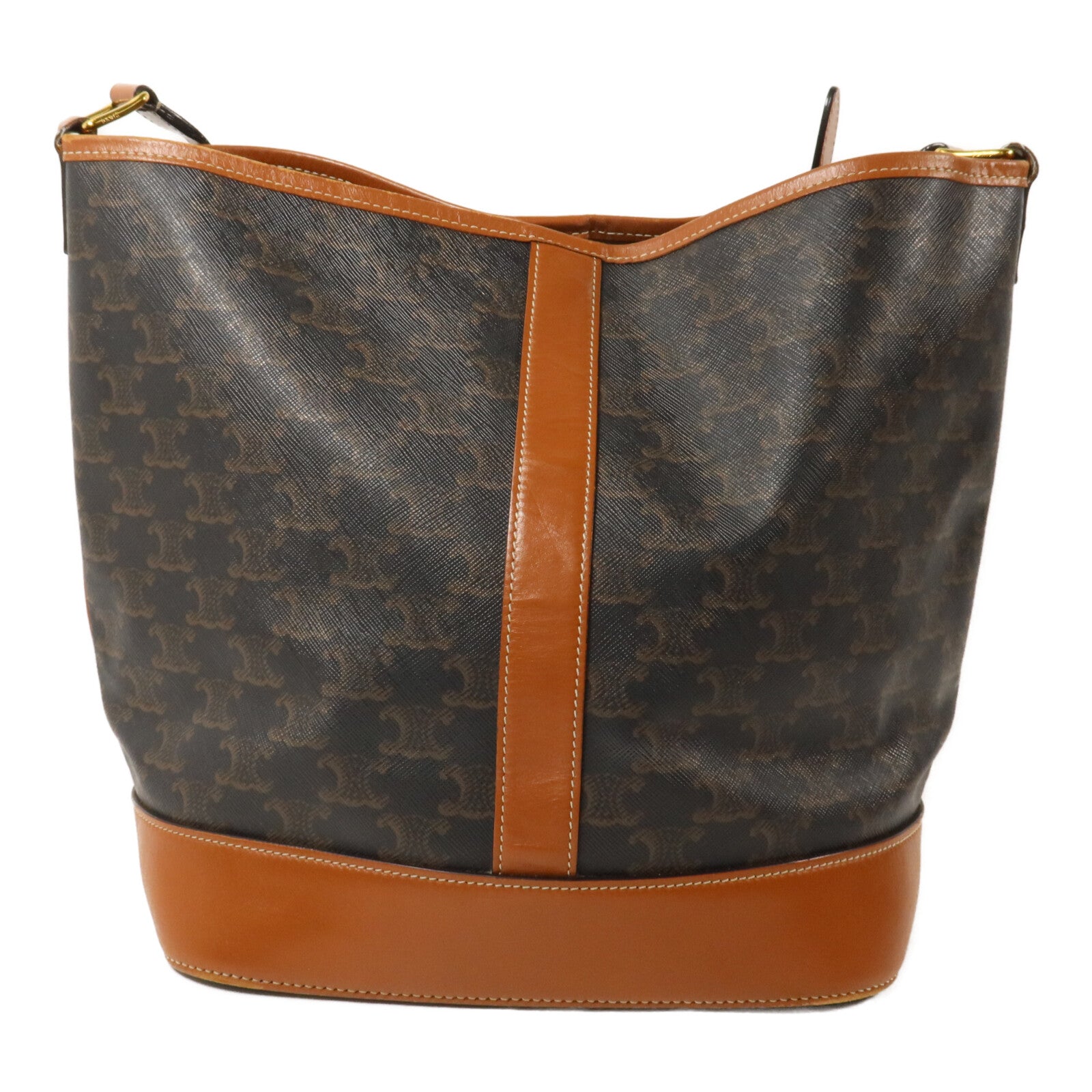 CELINE 塗層帆布Triomphe Bucket Medium肩背袋
