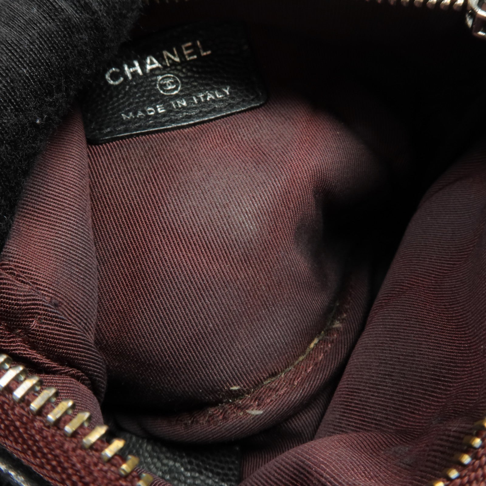 CHANEL 牛皮皮革Pouch銀扣錢包