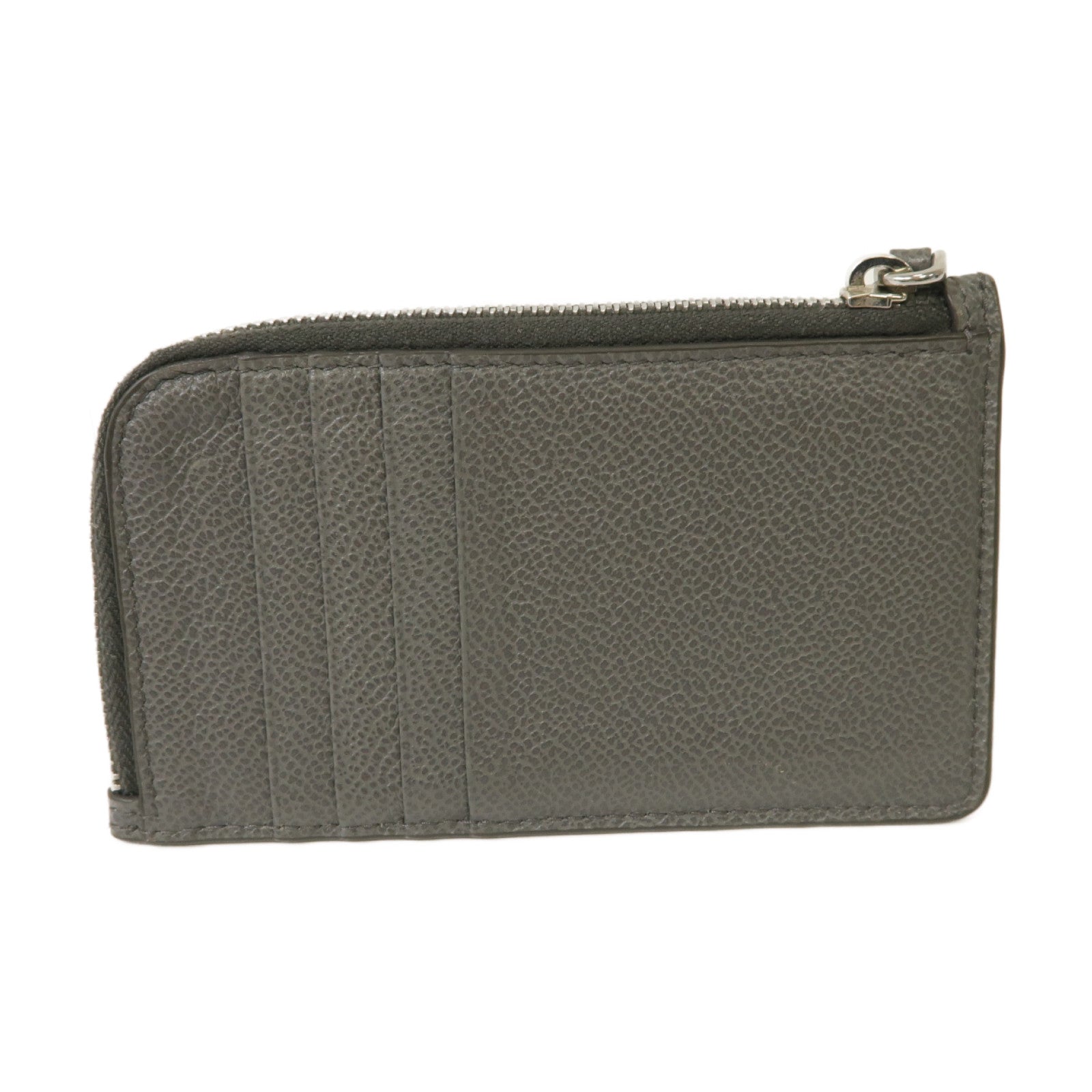 PRADA 牛皮皮革Card Case銀扣卡片套灰色
