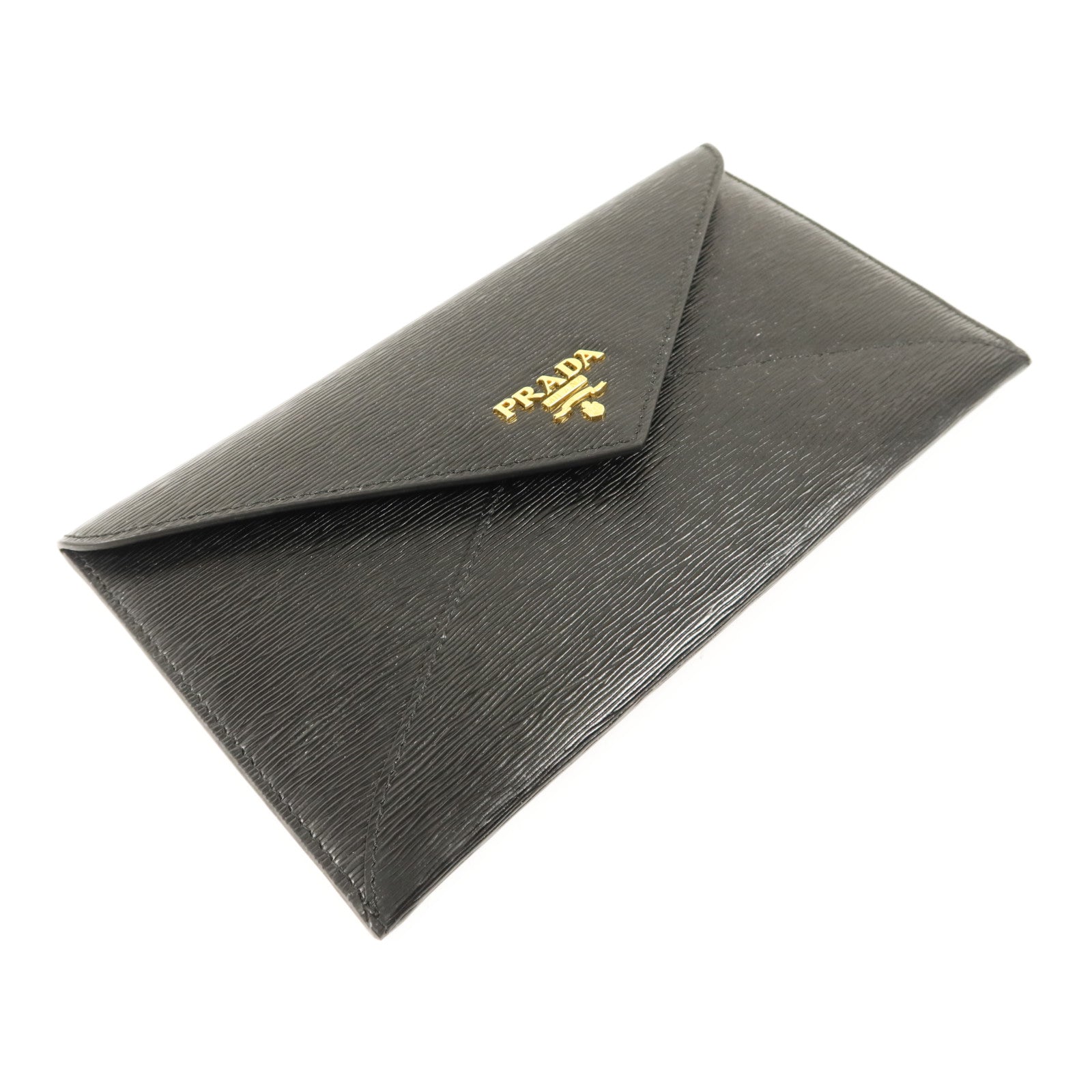 PRADA Saffiano皮革Long Wallet金扣長錢包