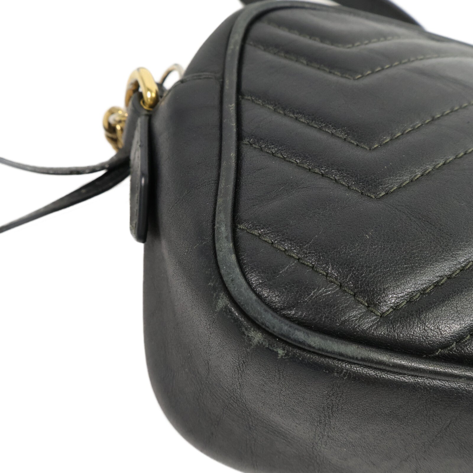 GUCCI 牛皮皮革GG Marmont Mini鏈帶肩背袋