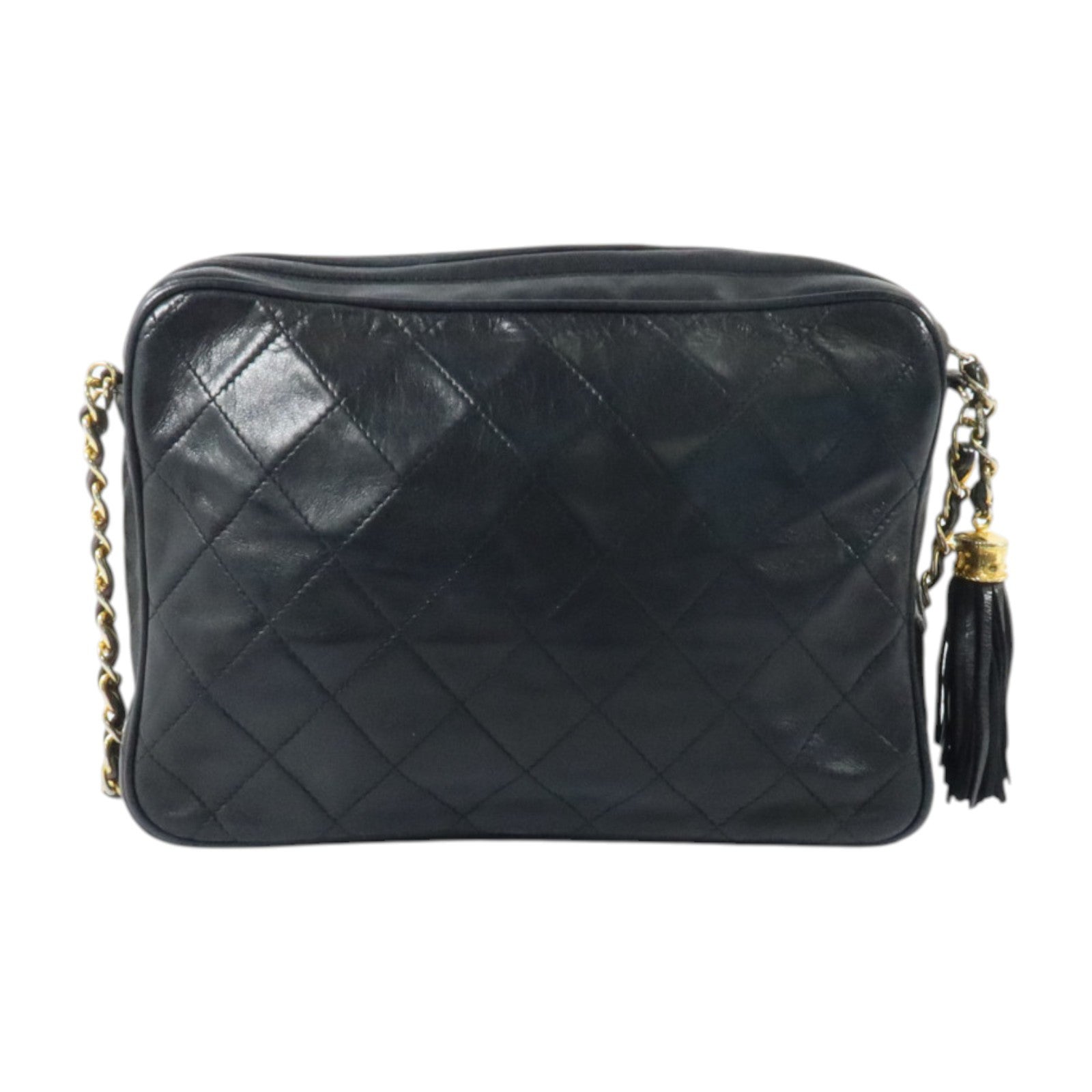 CHANEL 羊皮皮革Vintage金扣鏈帶肩背袋