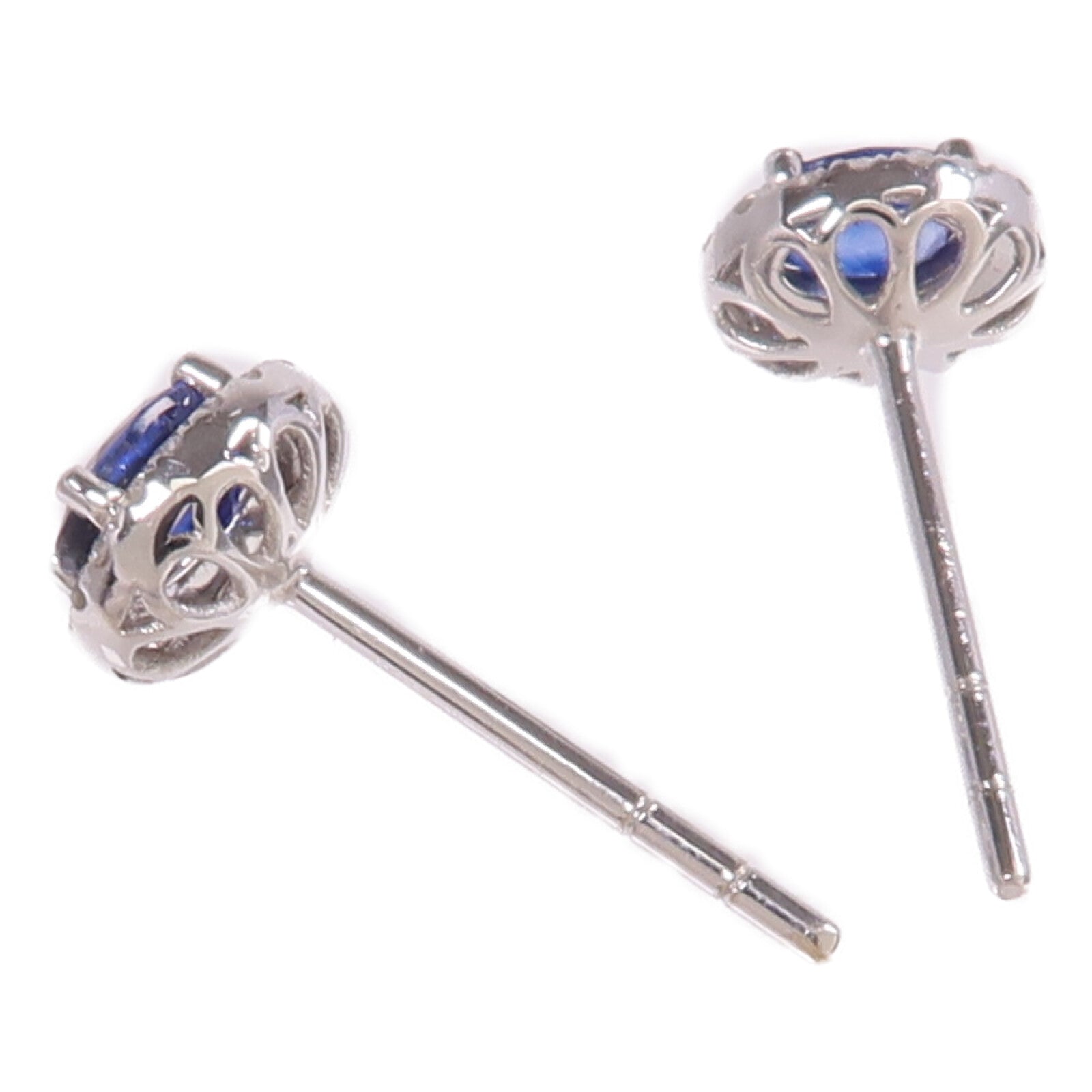 JEWELRY 18K白金Sapphire Diamond Earrings藍寶石/鑽石耳環