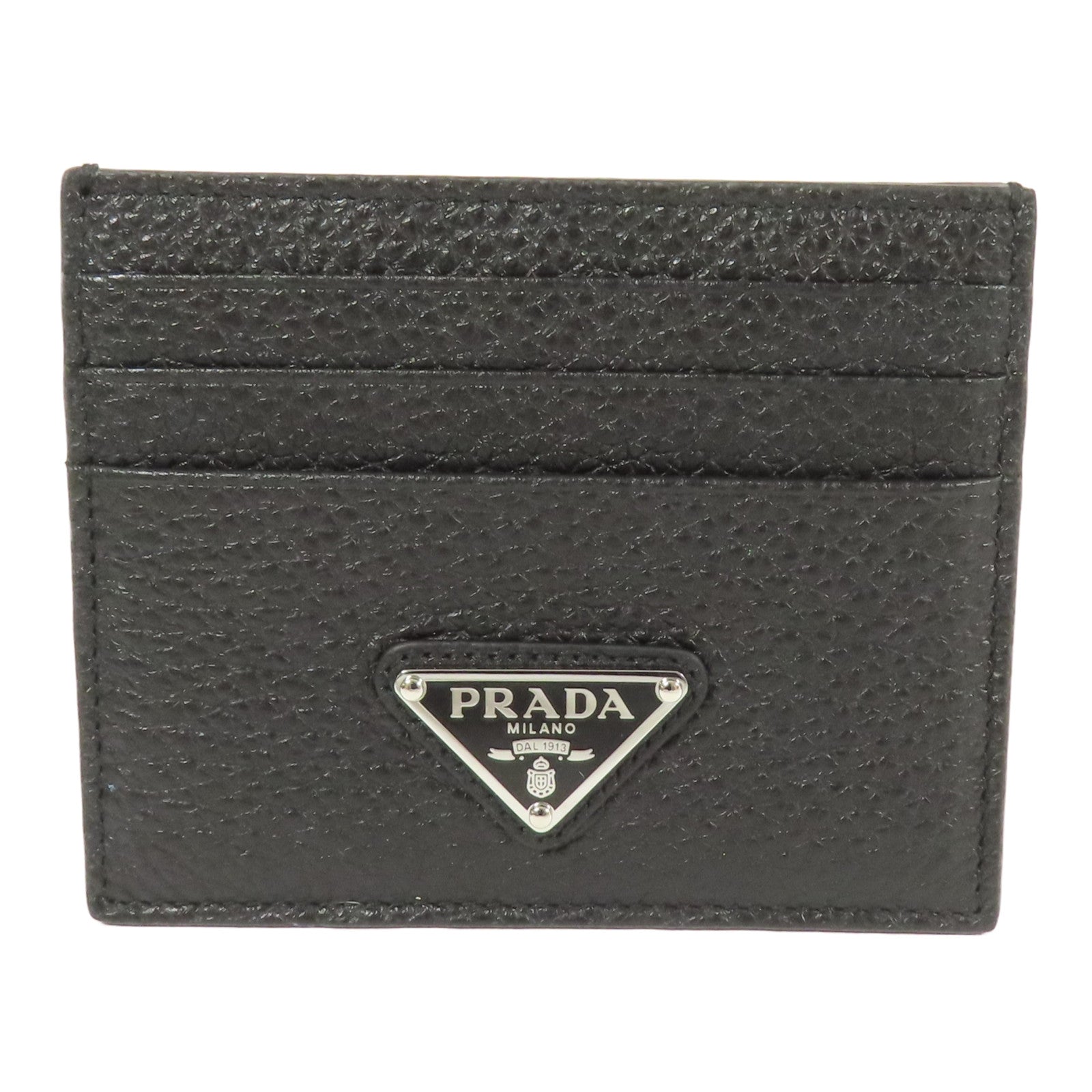 PRADA 牛皮皮革Card Holder銀扣卡片套