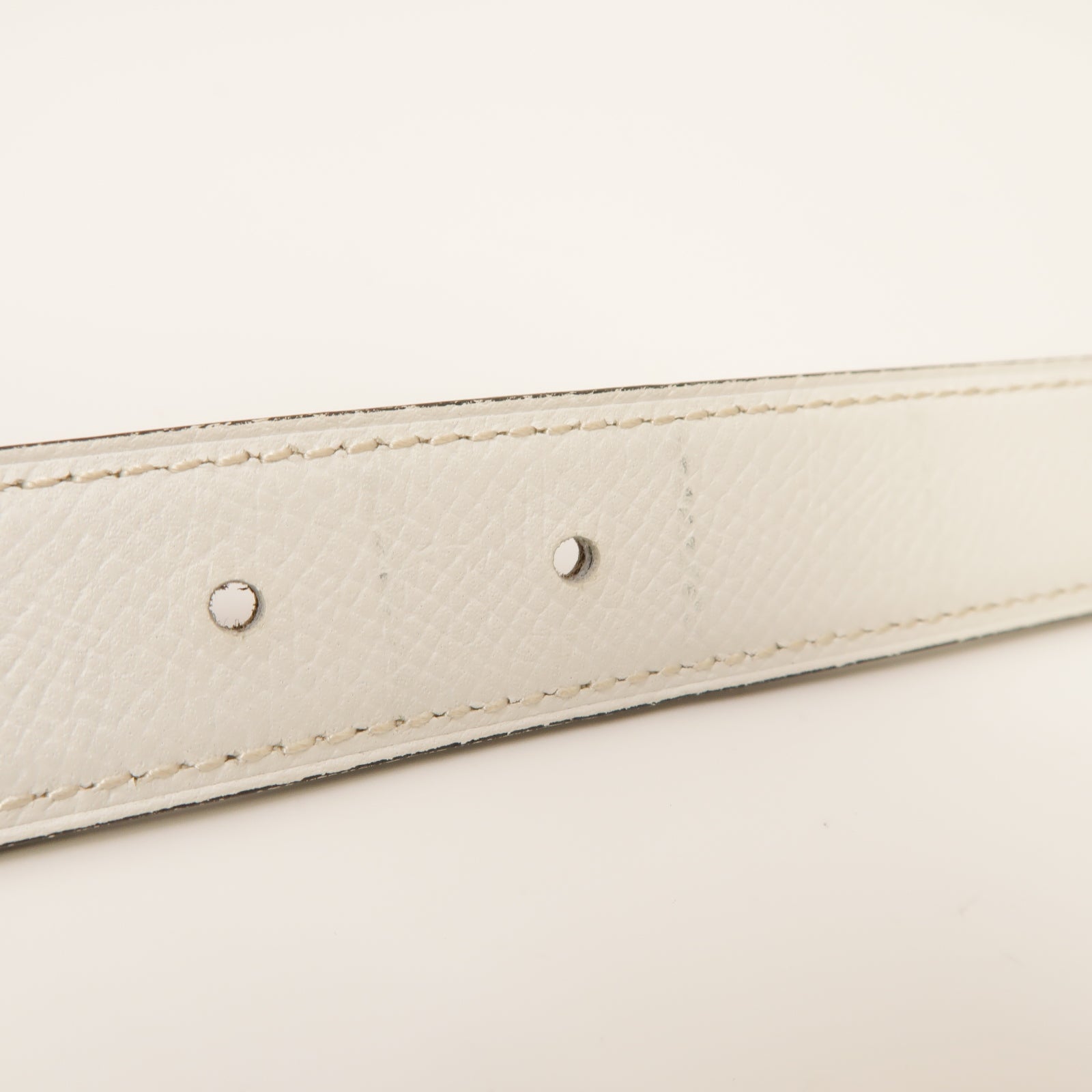 HERMES Swift皮革Mini Constance Belt Buckle & Reversible Leather Strap金扣皮帶Etoupe大象灰色/白色