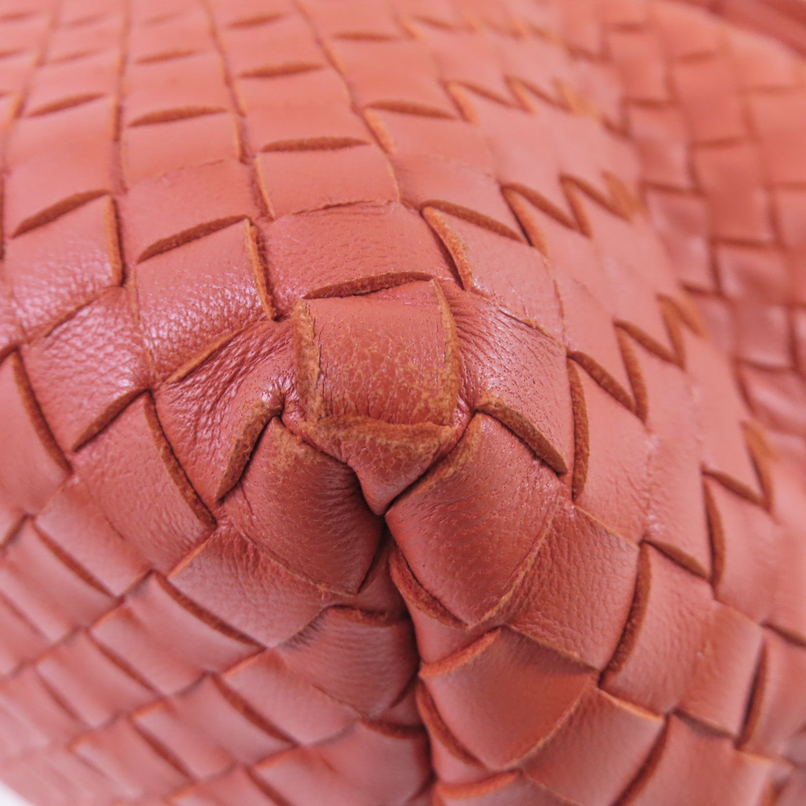 BOTTEGA VENETA 織紋皮革Tote Bag肩背袋橙色