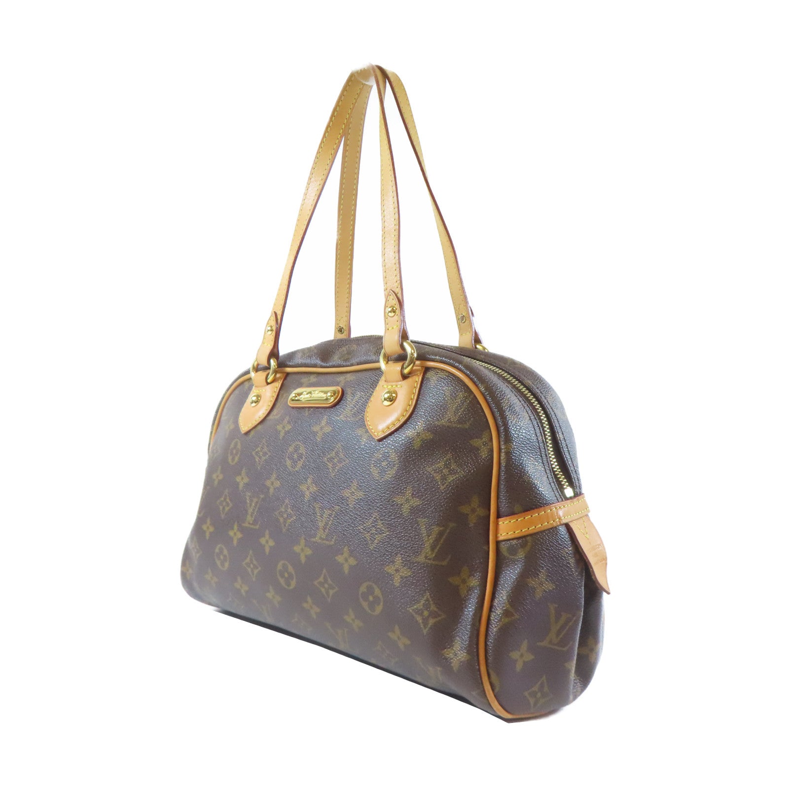 LOUIS VUITTON Monogram Montorgueil PM金扣肩背袋啡色
