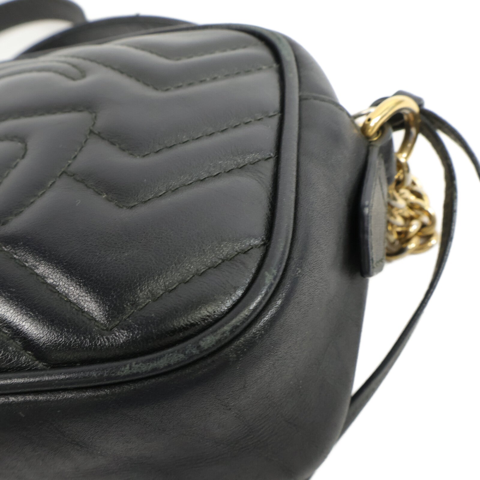 GUCCI 牛皮皮革GG Marmont Mini鏈帶肩背袋