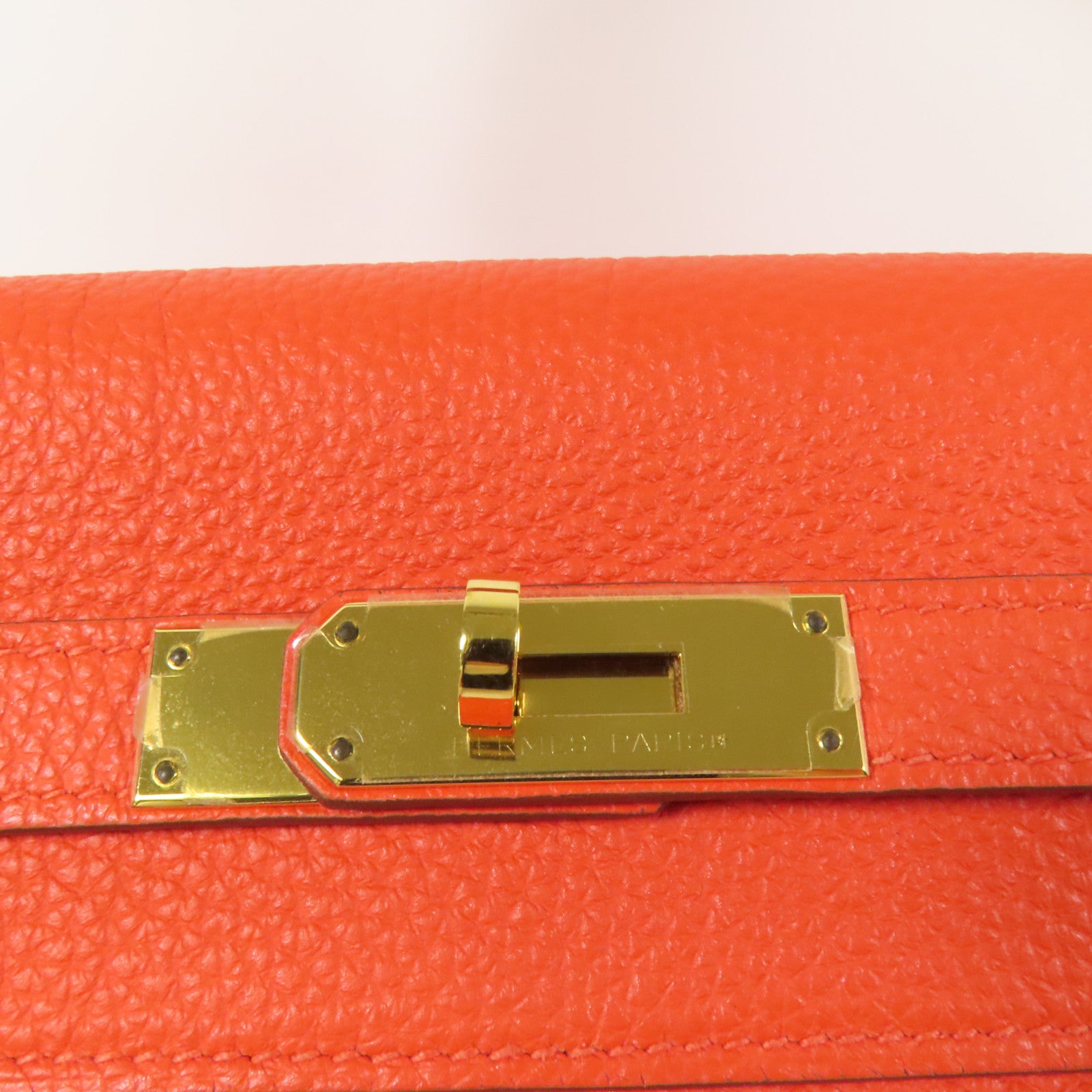 HERMES Togo皮革Kelly 35金扣手挽肩背兩用袋Capucine