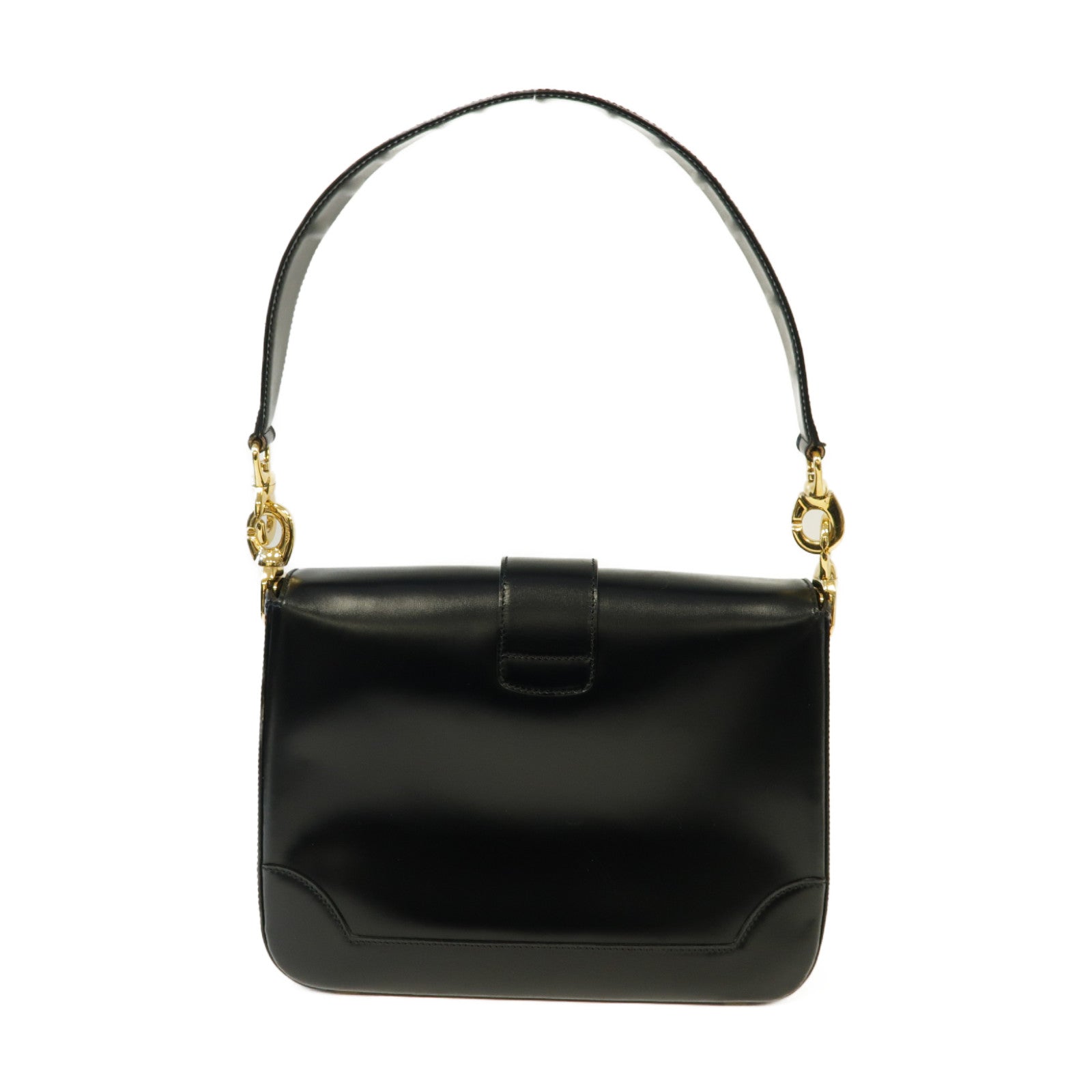CELINE 【激減優惠】牛皮皮革Shoulder Bag金扣肩背袋黑色