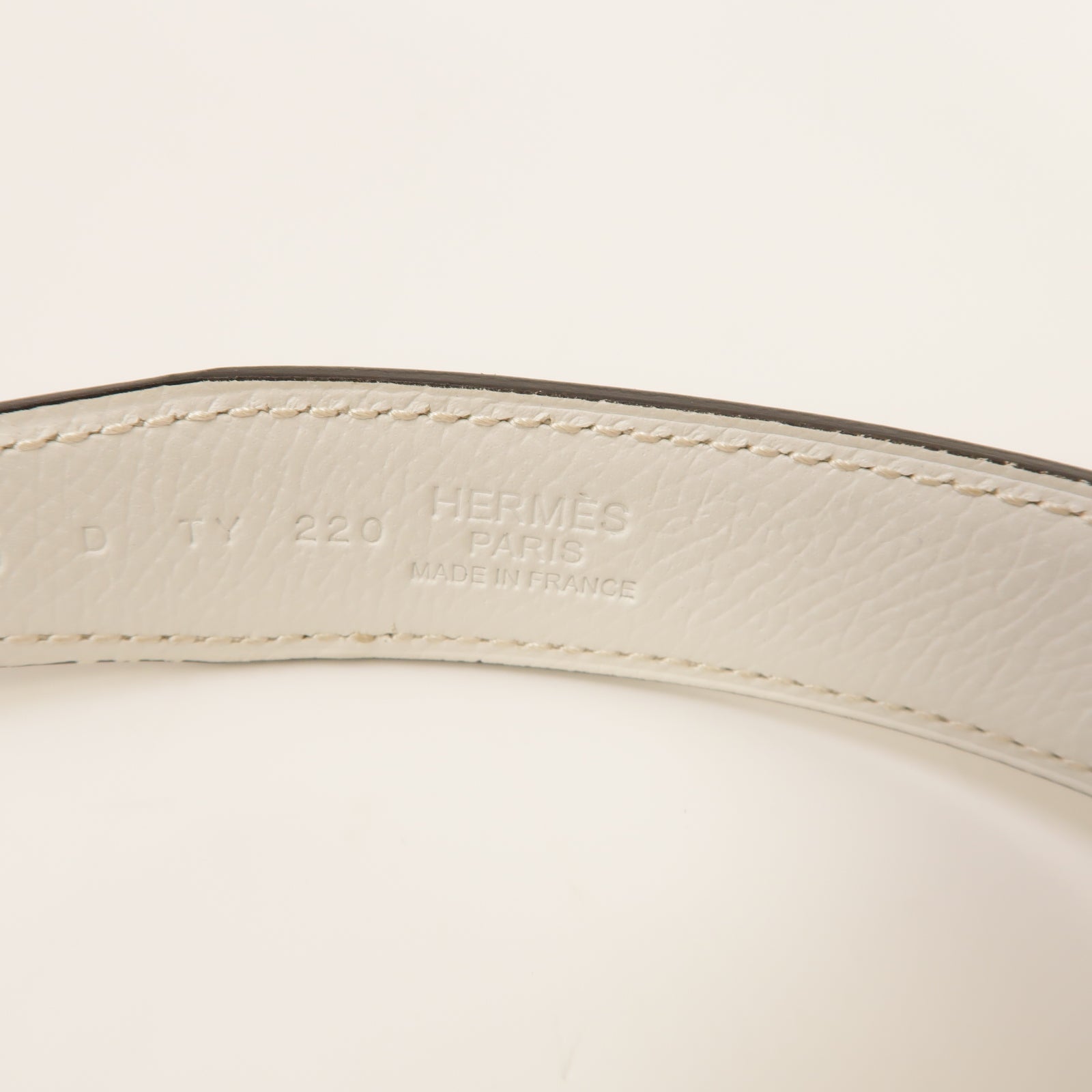 HERMES Swift皮革Mini Constance Belt Buckle & Reversible Leather Strap金扣皮帶Etoupe大象灰色/白色