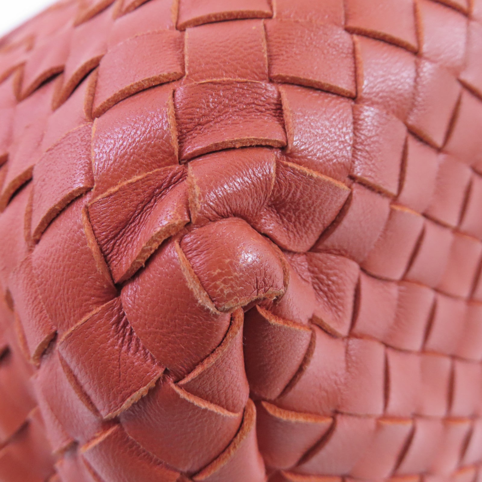 BOTTEGA VENETA 織紋皮革Tote Bag肩背袋橙色