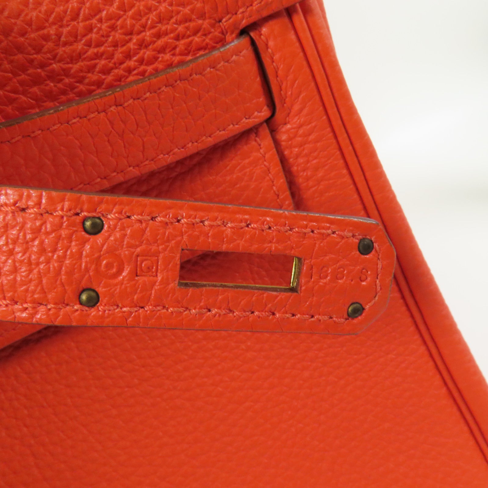 HERMES Togo皮革Kelly 35金扣手挽肩背兩用袋Capucine