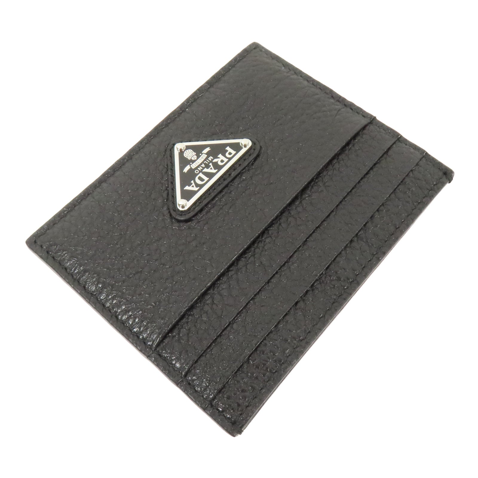 PRADA 牛皮皮革Card Holder銀扣卡片套