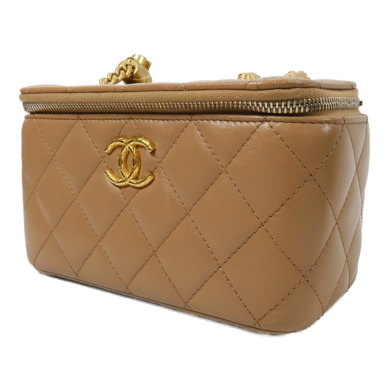 CHANEL 羊皮皮革Vanity Case鏈帶肩背袋