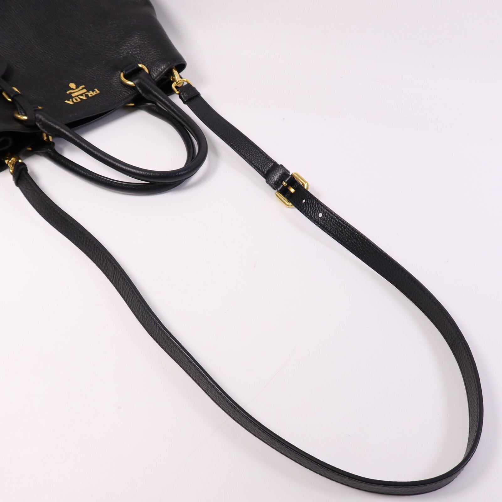 PRADA 牛皮皮革2 Way Shoulder Bag金扣手挽肩背兩用袋