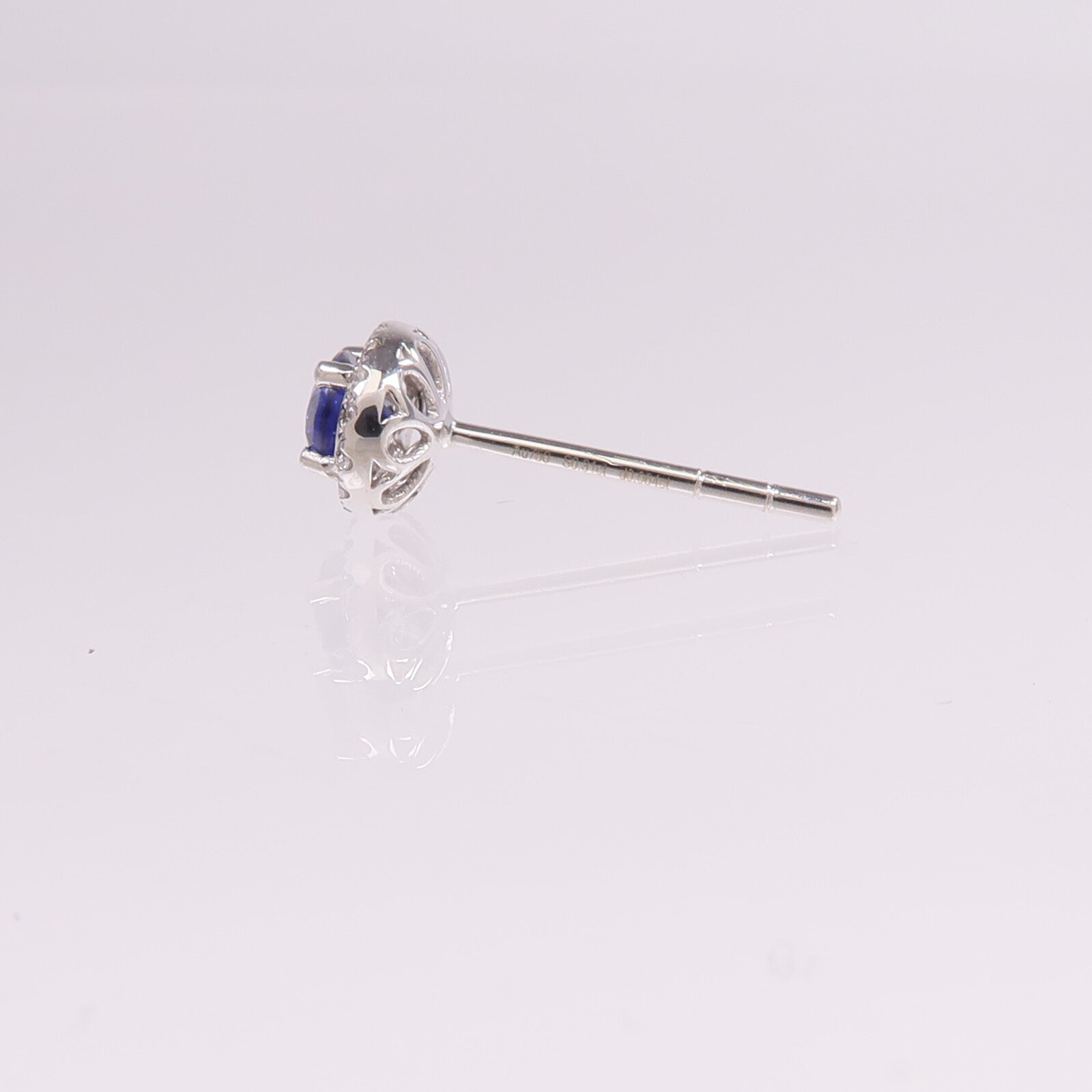 JEWELRY 【激減優惠】18K白金Sapphire Diamond Earrings藍寶石/鑽石耳環