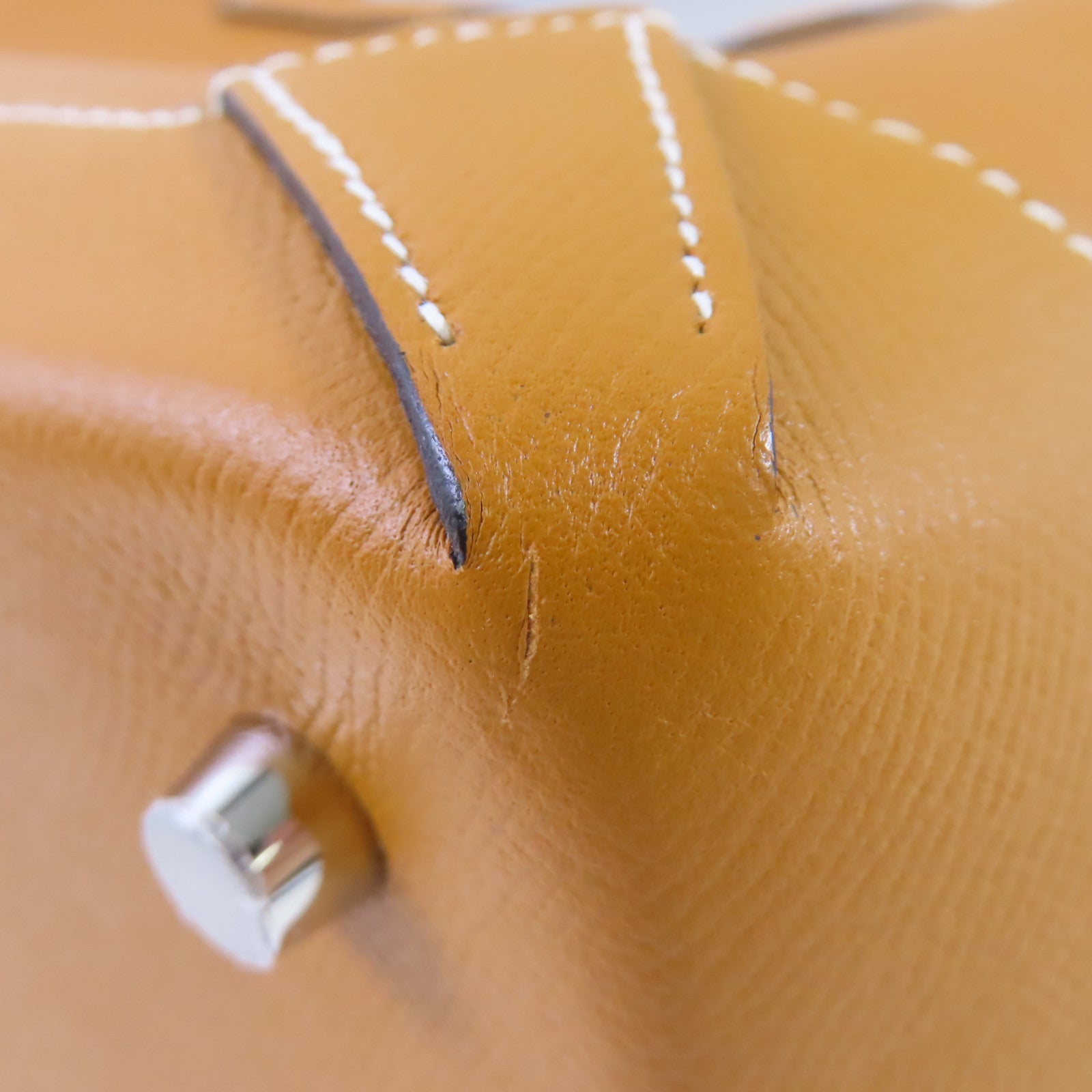 HERMES Epsom皮革/Evercolor皮革Maxi Box Tote Bag銀扣手挽袋Gold金棕色