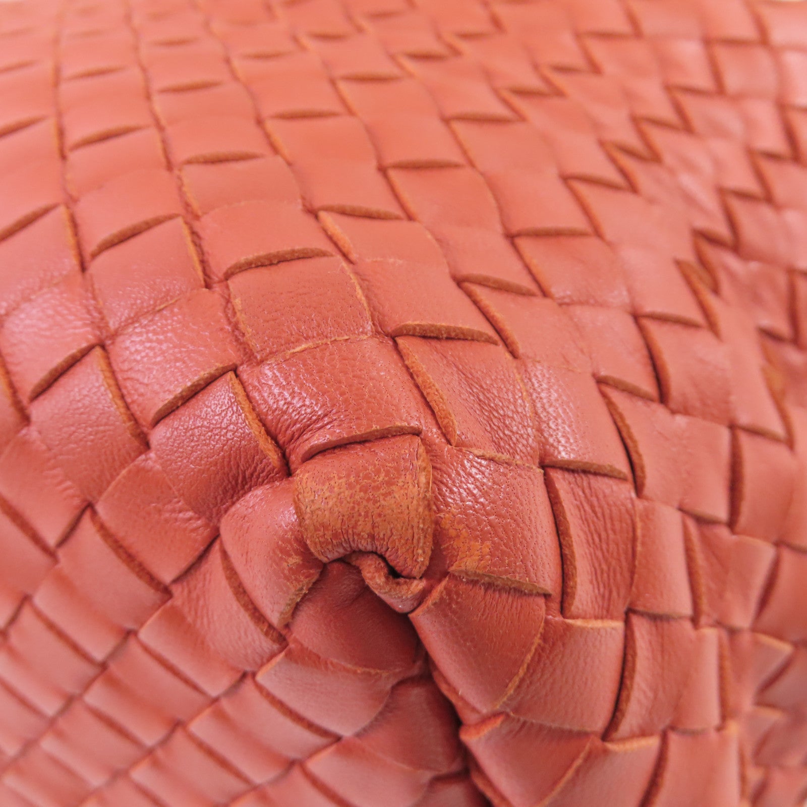 BOTTEGA VENETA 織紋皮革Tote Bag肩背袋橙色