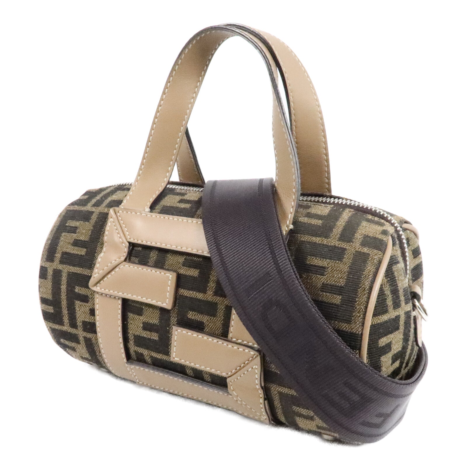 FENDI 帆布Zucca Small Boston手挽肩背兩用袋