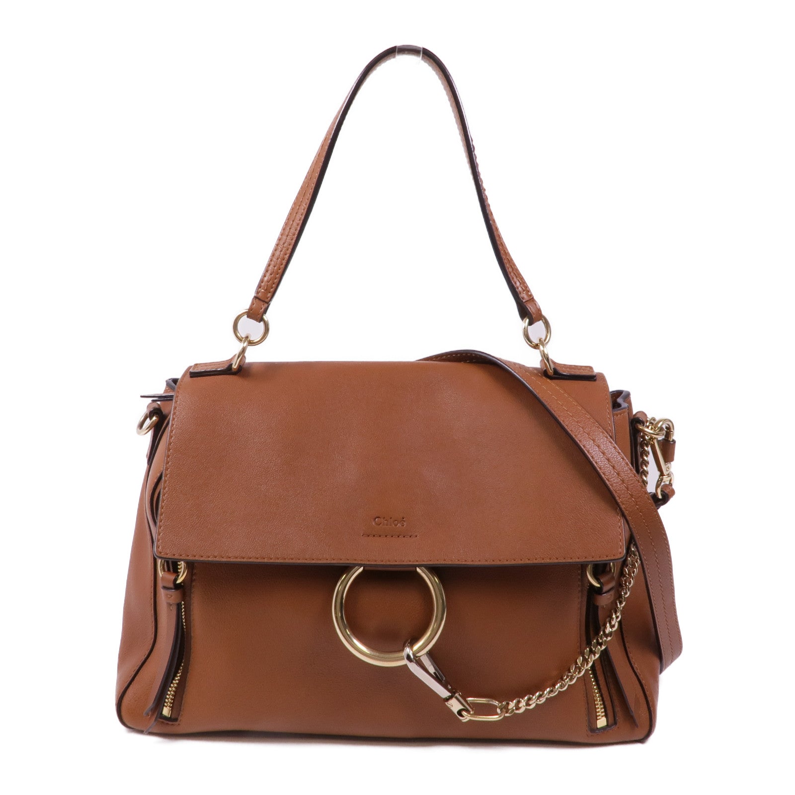 Chloe 牛皮皮革Faye金扣手挽肩背兩用袋