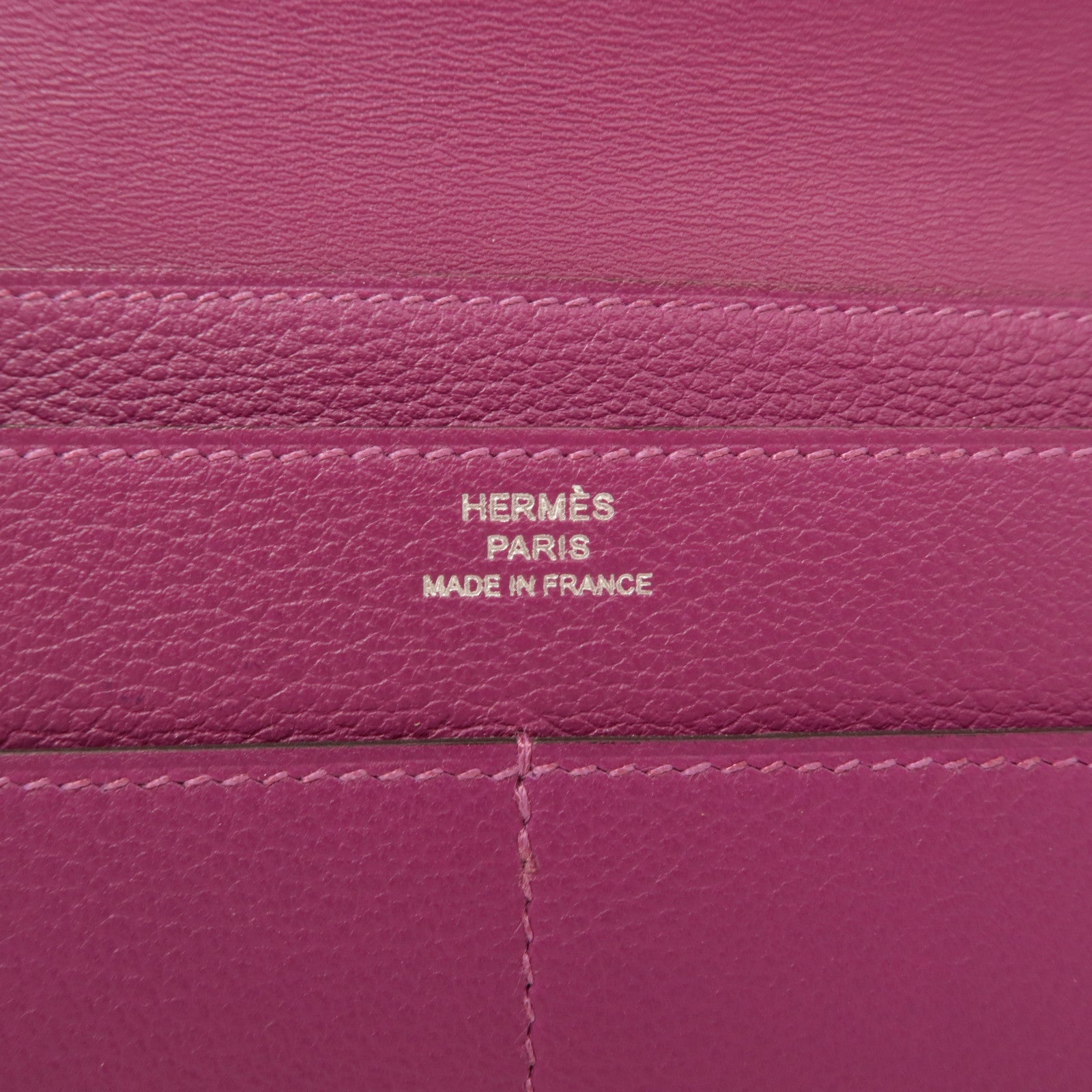 HERMES Evercolor皮革Dogon Wallet銀扣長錢包Anemone