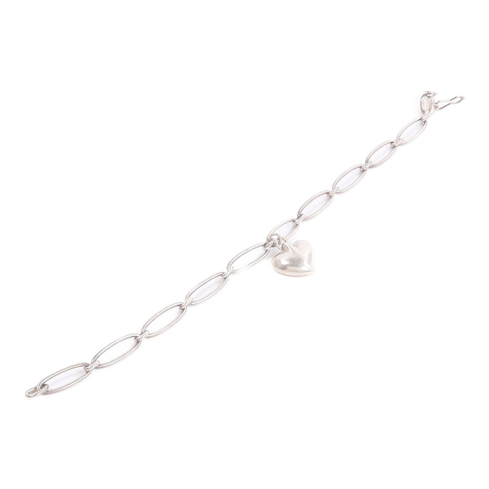 TIFFANY＆CO 925純銀Elsa Peretti Heart Charm Bracelet手鏈