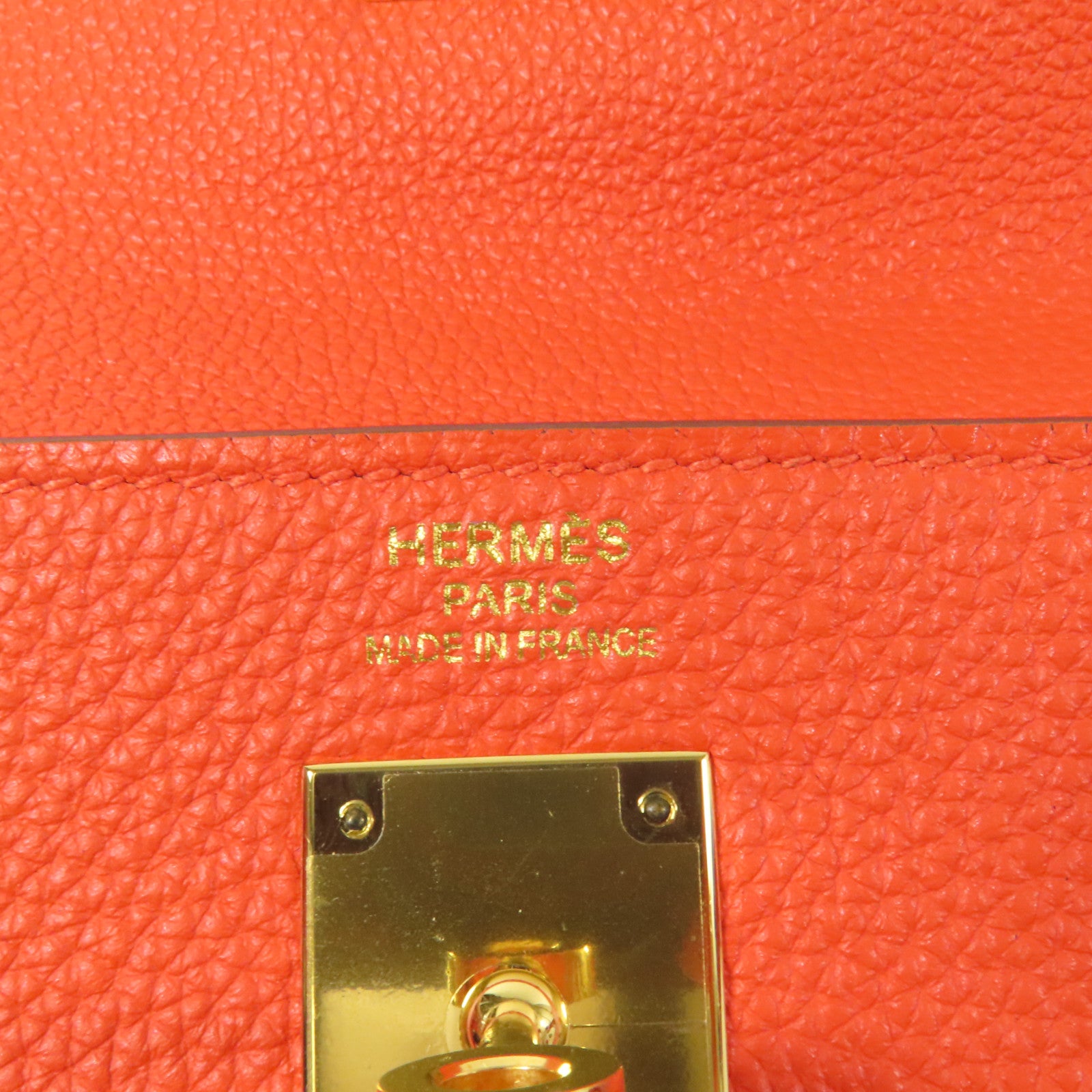 HERMES Togo皮革Kelly 35金扣手挽肩背兩用袋Capucine