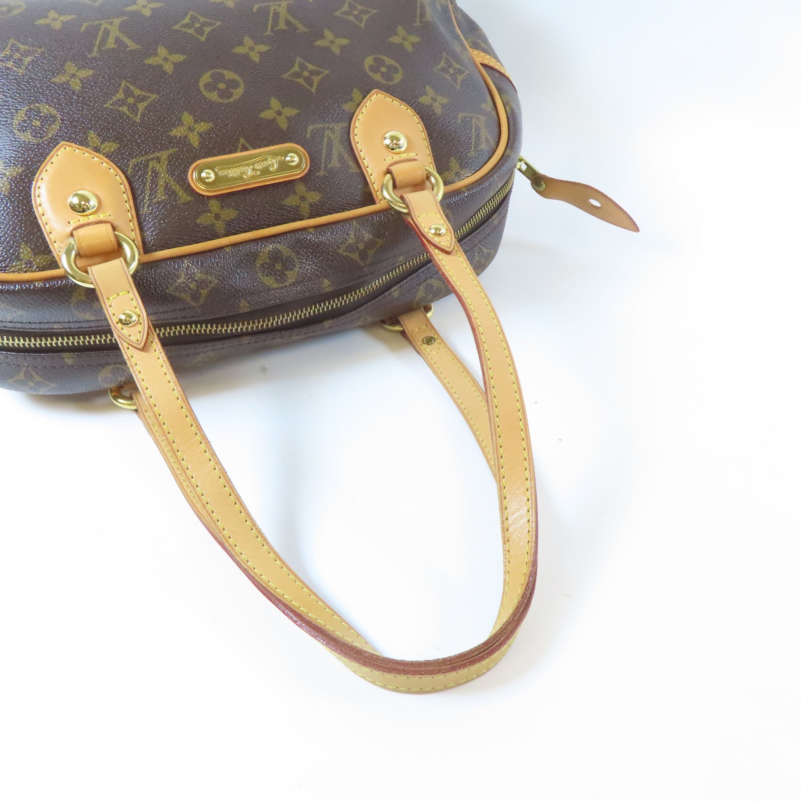 LOUIS VUITTON Monogram Montorgueil PM金扣肩背袋啡色