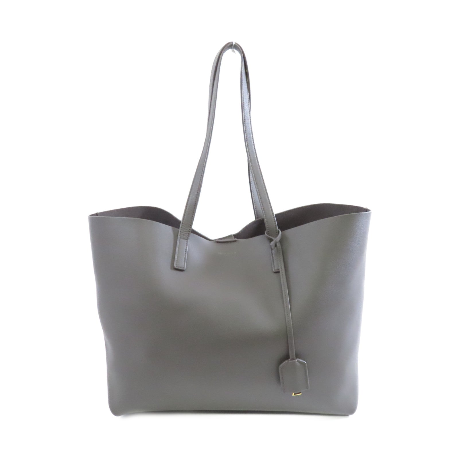 SAINT LAURENT 牛皮皮革Tote Bag金扣手挽袋灰色