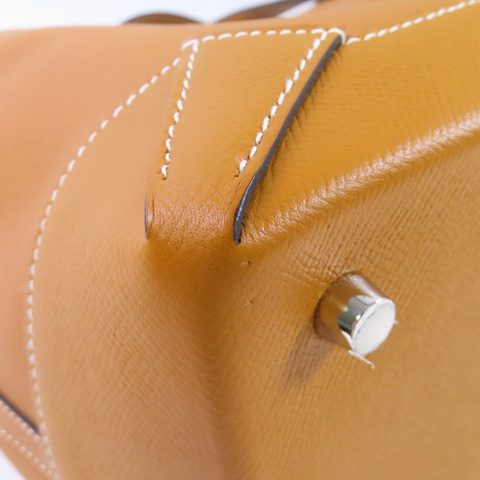 HERMES Epsom皮革/Evercolor皮革Maxi Box Tote Bag銀扣手挽袋Gold金棕色