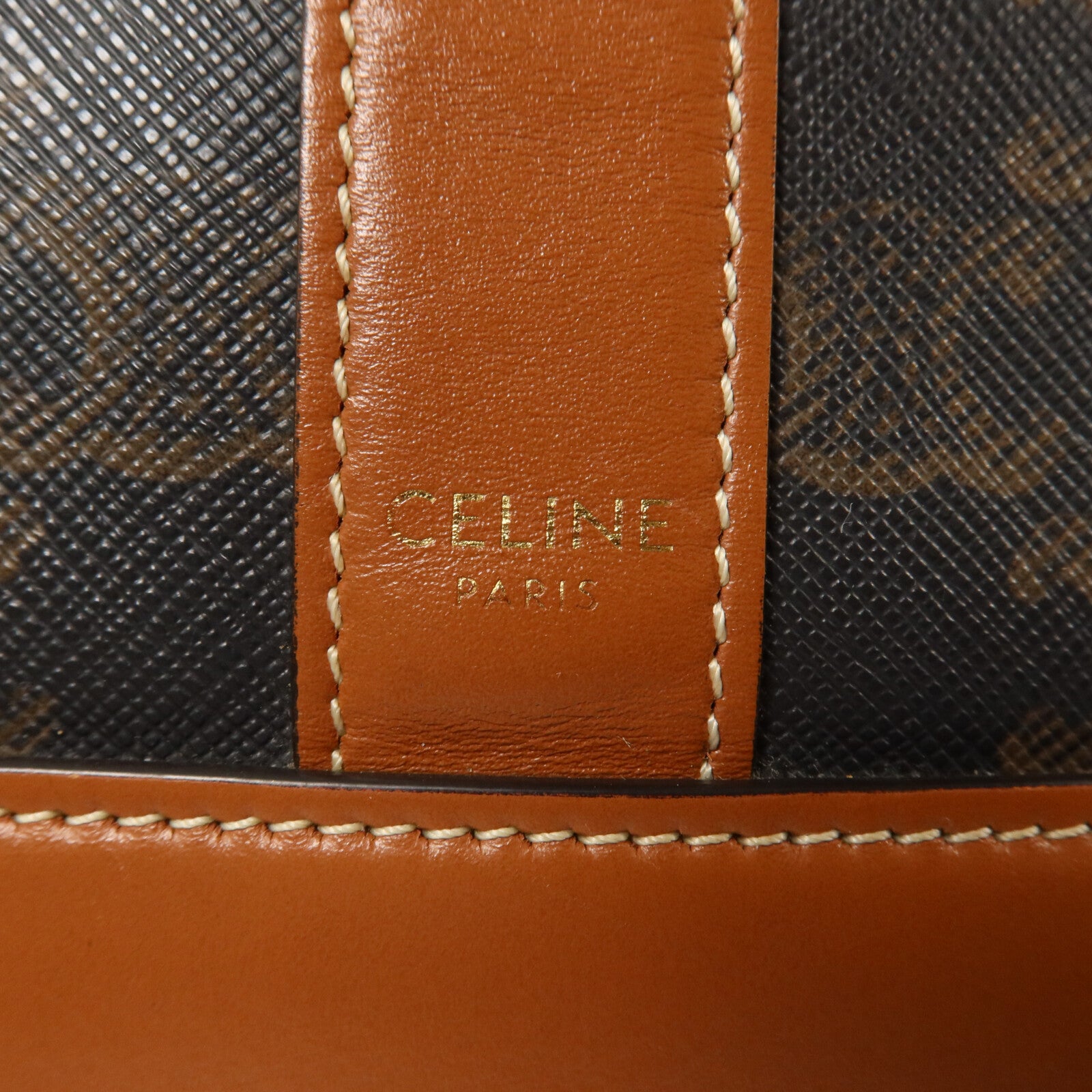 CELINE 塗層帆布Triomphe Bucket Medium肩背袋