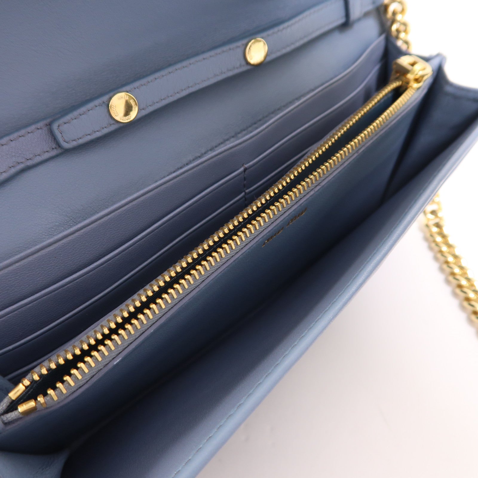 Miu Miu 羊皮皮革Chain Shoulder金扣鏈帶肩背袋