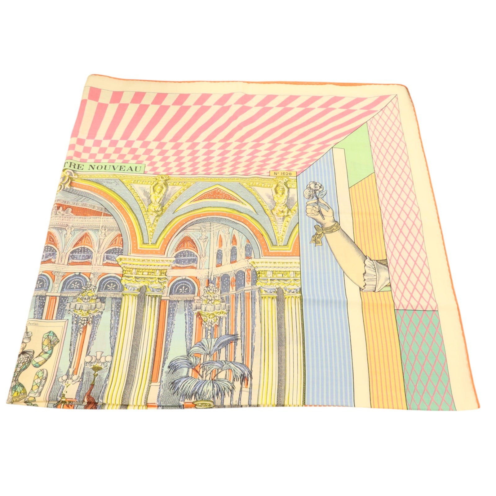 HERMES 羊絨/絲質Scarf 140x140絲巾