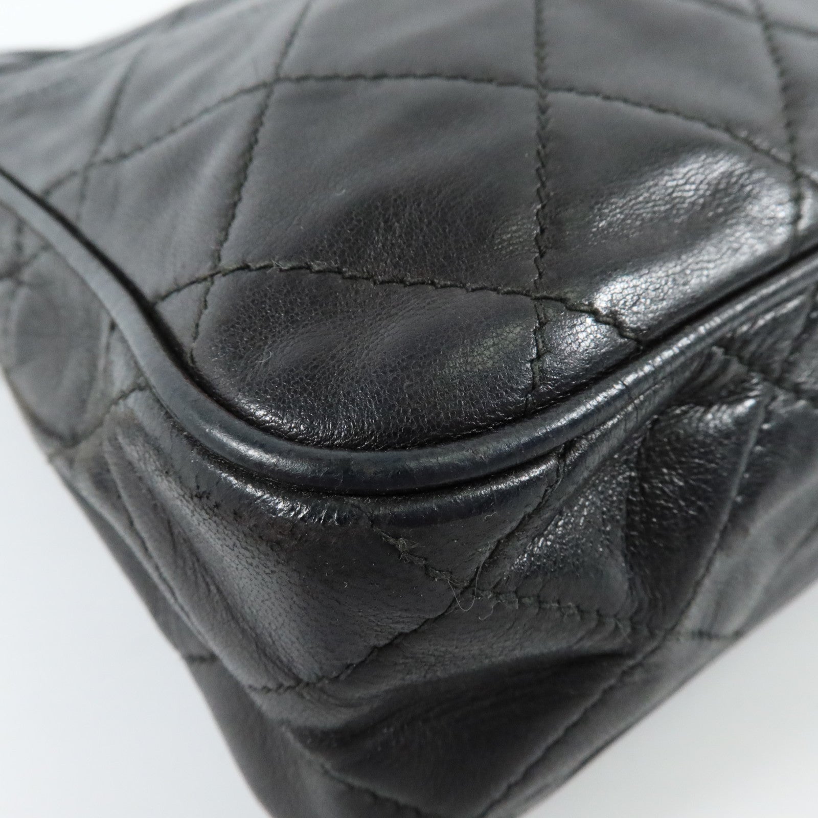 CHANEL 羊皮皮革Vintage金扣鏈帶肩背袋